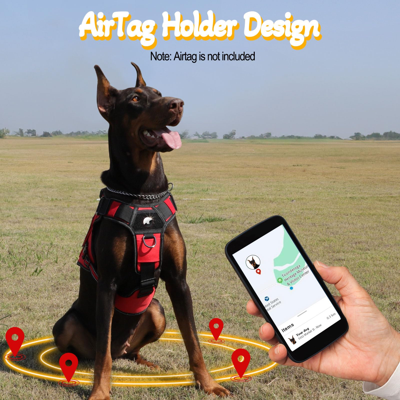 Service Dog Vest - HEYCAHVA Tactical Dog Harness Full Metal Buckles for Large Medium Dog Reflective No Pull Dogs Harnesses Vest