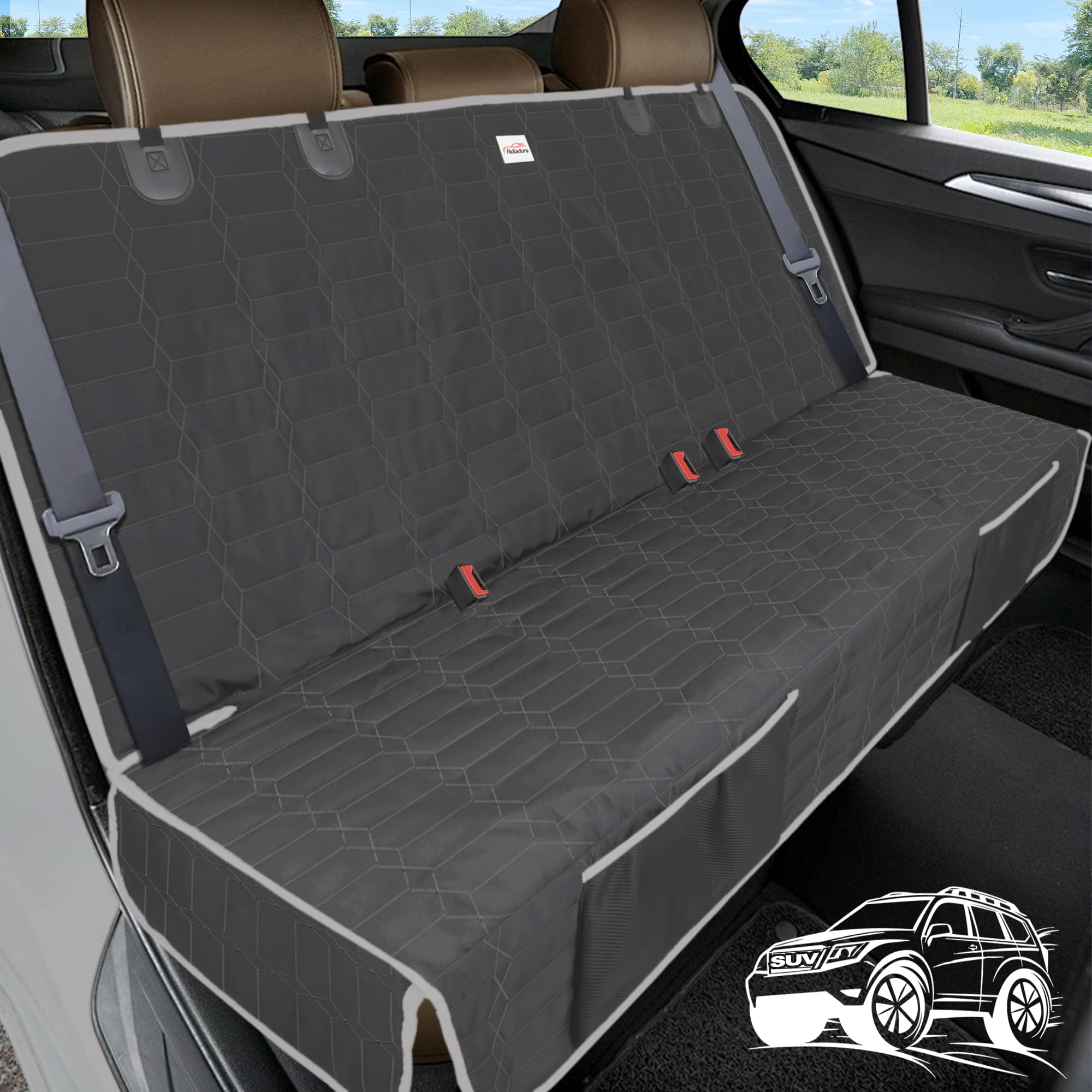 Relidura Bench Seat Cover For Suv Waterproof Seat Cover For Dogs In Car Non-Slip Dog Car Seat Cover For Back Seat Heavy Duty Pro