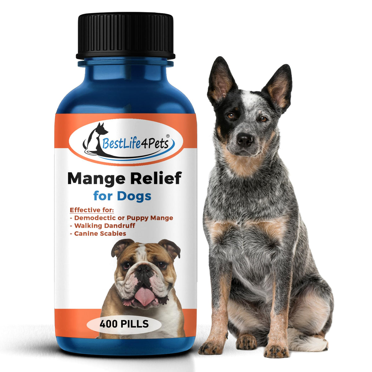 Demodectic Mange Relief For Dogs - All Natural Healthy Coat And Itch Relief For Puppy Mange, Canine Scabies And Walking Dandruff On Skin Pills