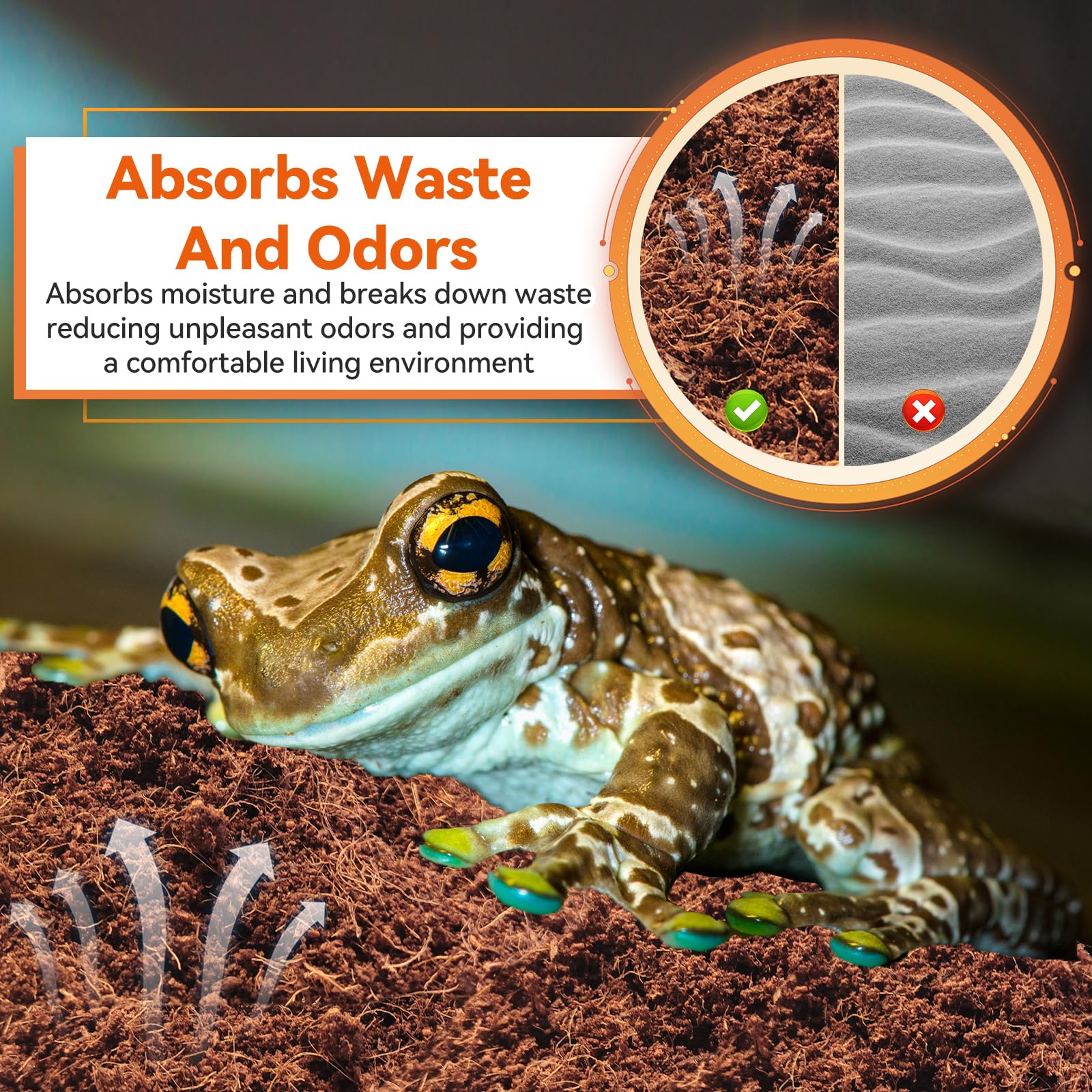 Legigo 6 Pack Organic Coconut Fiber Substrate for Reptiles - Natural Terrarium Bedding, Model L-UK-Pet Brick-6pack