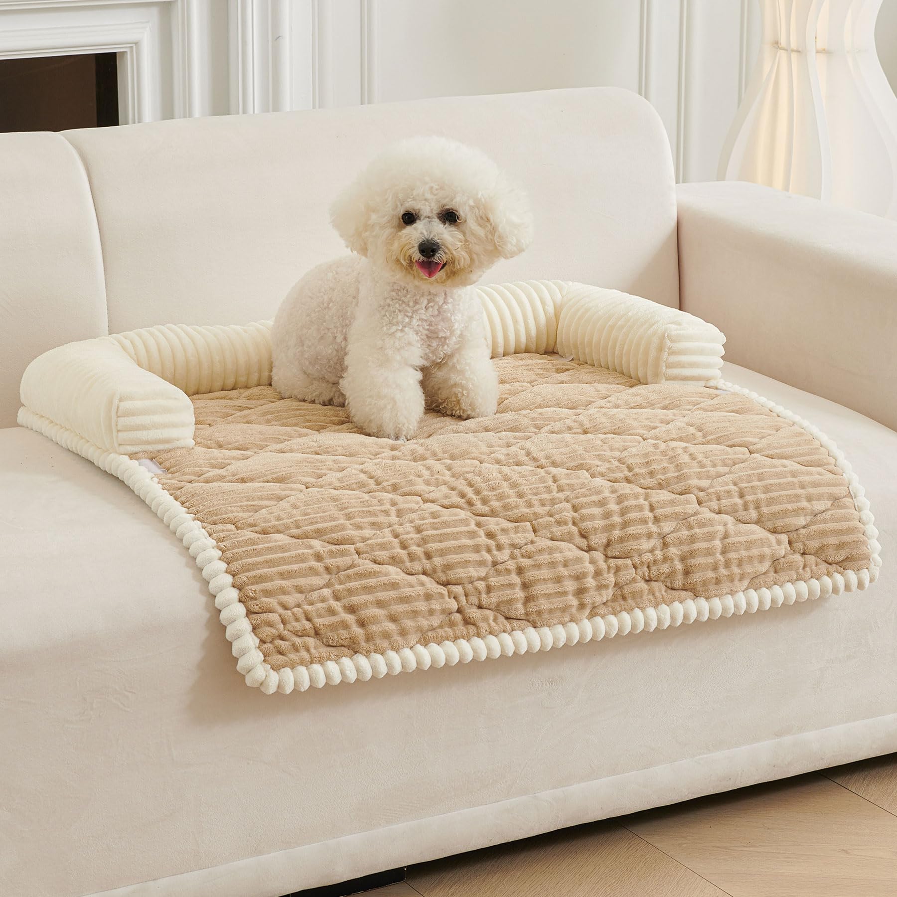 HAOMAIJIA Dog Couch Bed for Small Dogs, Non Slip Pet Couch Covers for Sofa Thick Soft Washable Dog Couch Cover Protector All Sea
