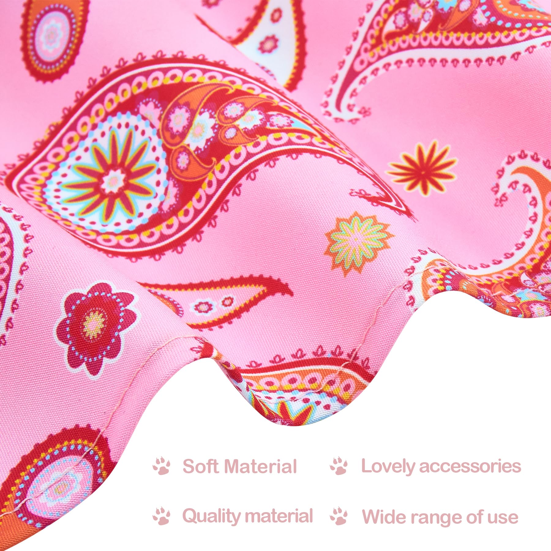Pai Sence 30 Pack Paisley Dog Bandanas Bulk 33 Inche Extral Large XL Dogs Breed Bandanas Adjustable Polyester Print One Side Tri