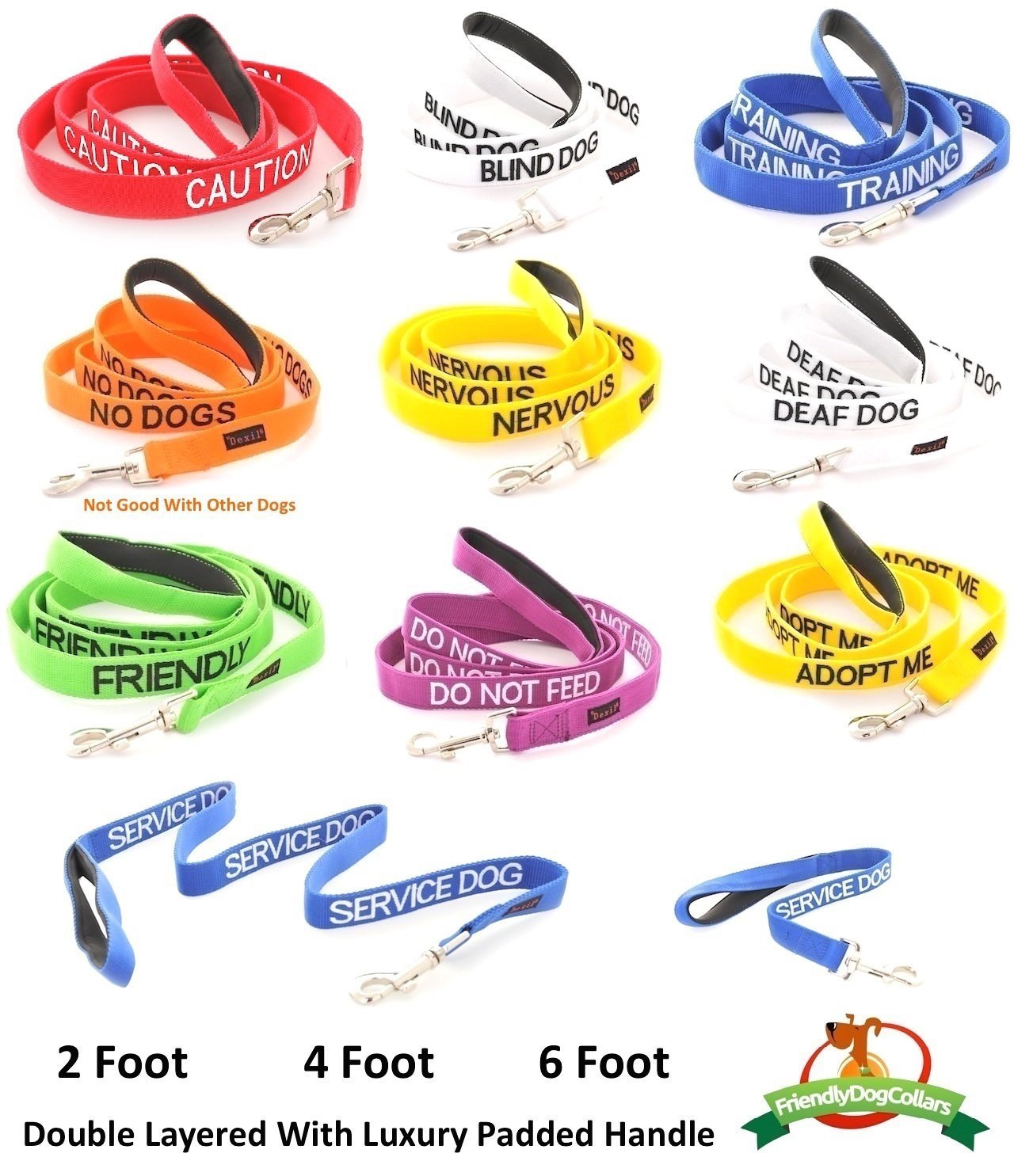 SERVICE DOG (Do Not Disturb/Dog Is Working) Blue Colour Coded Non-Pull Front and Back D Ring Padded and Waterproof Vest Dog Harn
