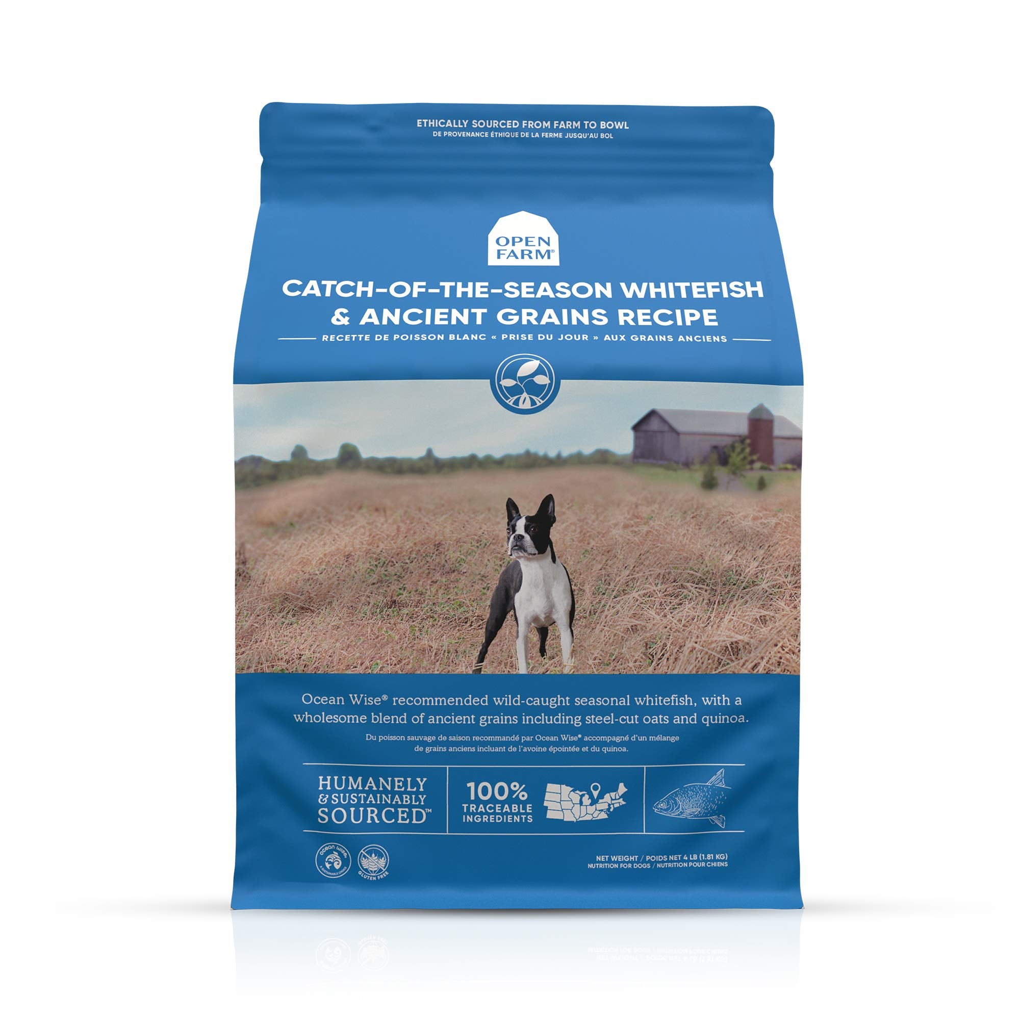 Open Farm Catch-of-The-Season Whitefish & Ancient Grains Dry Dog Food, Wild-Caught Whitefish Recipe with Wholesome Grains and No