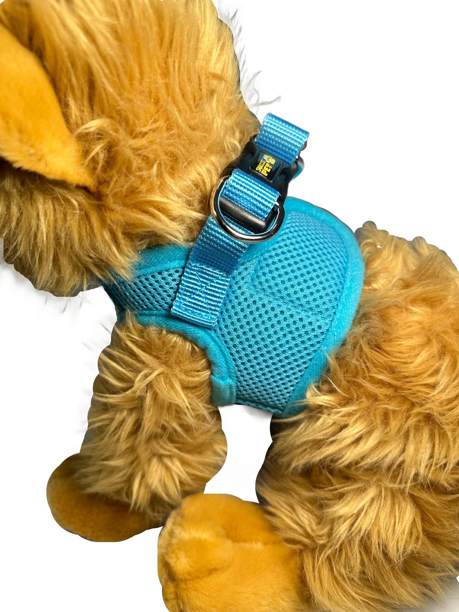 Snazzi Pet Soft Mesh Comfy Step In Dog Vest Harness Tiny Xs Small Med Dogs 2-16 Lbs Teacup Mini Toy Puppy (Sky Blue, Sm 12.5'-13.5' 5-6.5 Lbs)