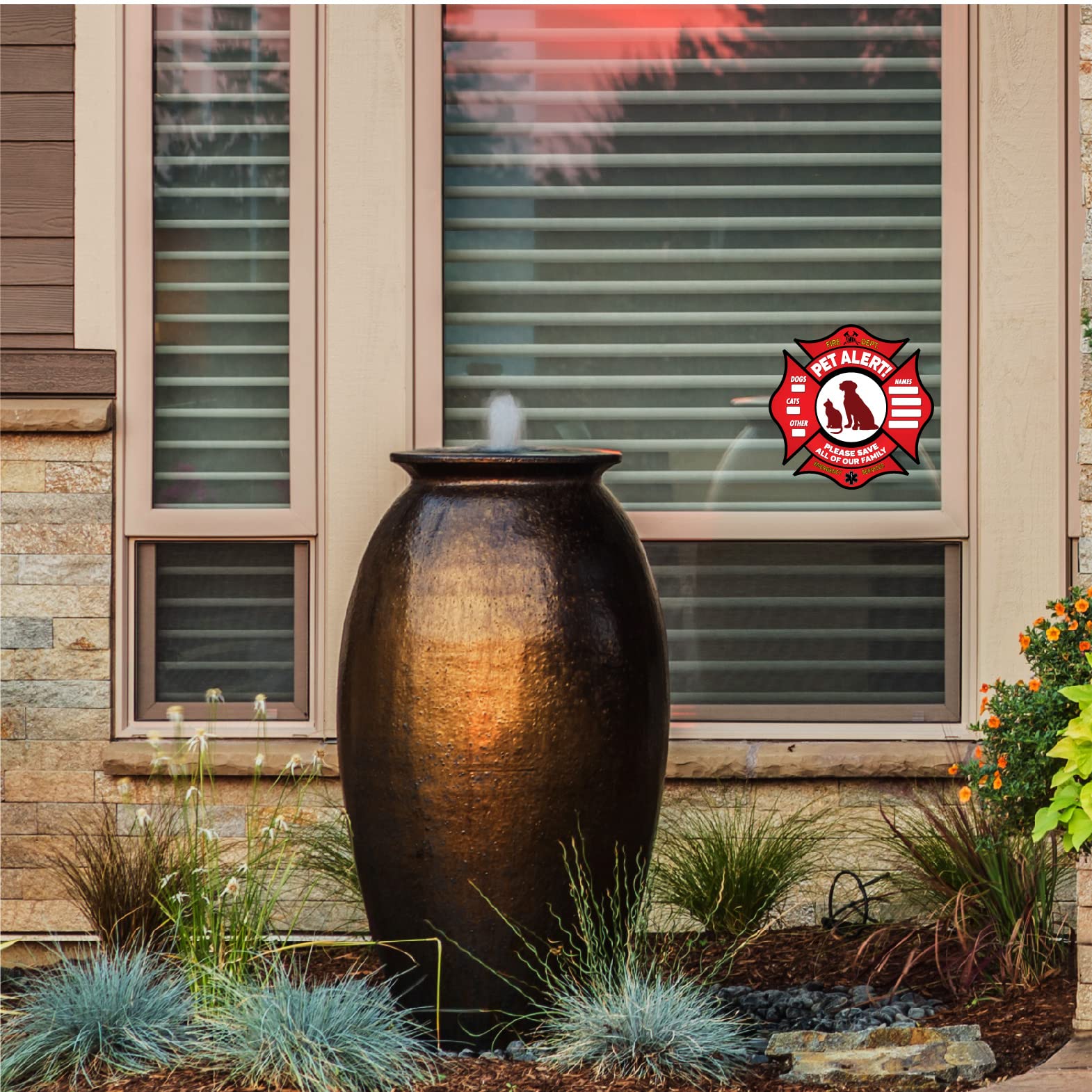 Pet Alert Stickers- Fire Safety Alert And Rescue (6 Pack) - Save Your Pets Encase Of Emergency Or Danger Pets In Home For Window