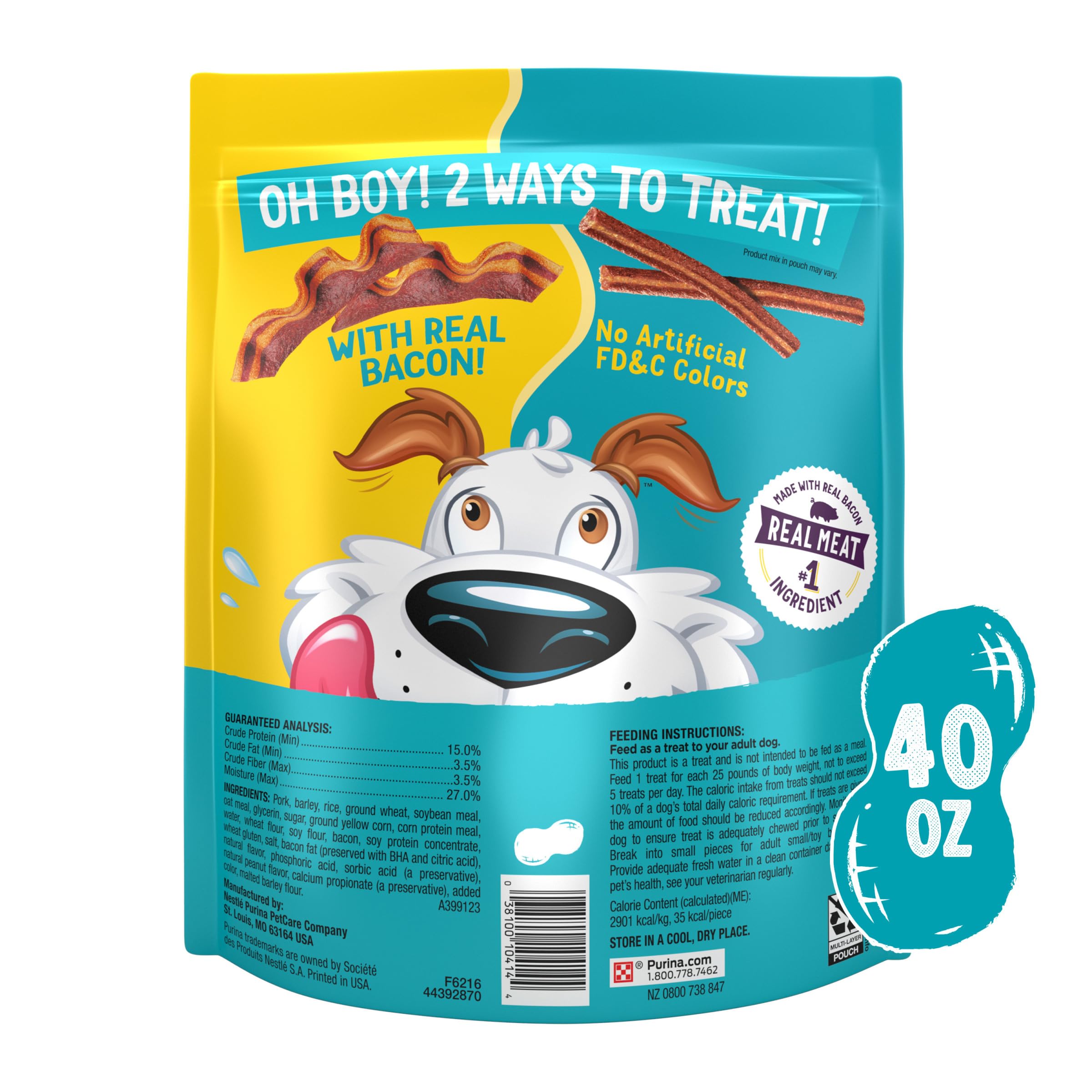 Purina Beggin Flavor Stix and Strips with Bacon and Peanut Butter Flavor Treats for Dogs - 40 oz. Pouch