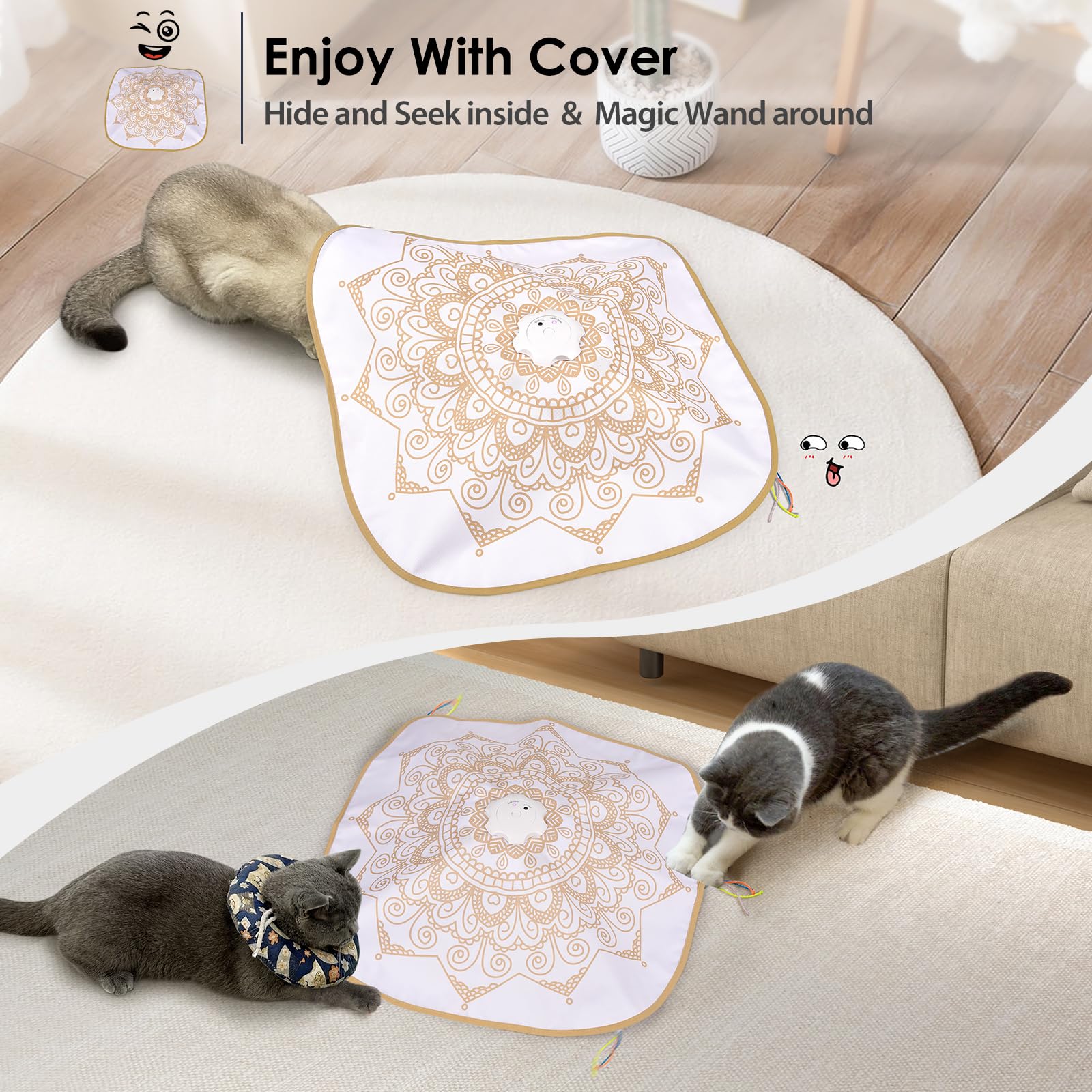 Orsda Cat Toys For Indoor Cats, 4 In 1 Interactive Cat Toys, Automatic Cat Toy Kitten Toy, Rechargeable Electric Enrichment Toy