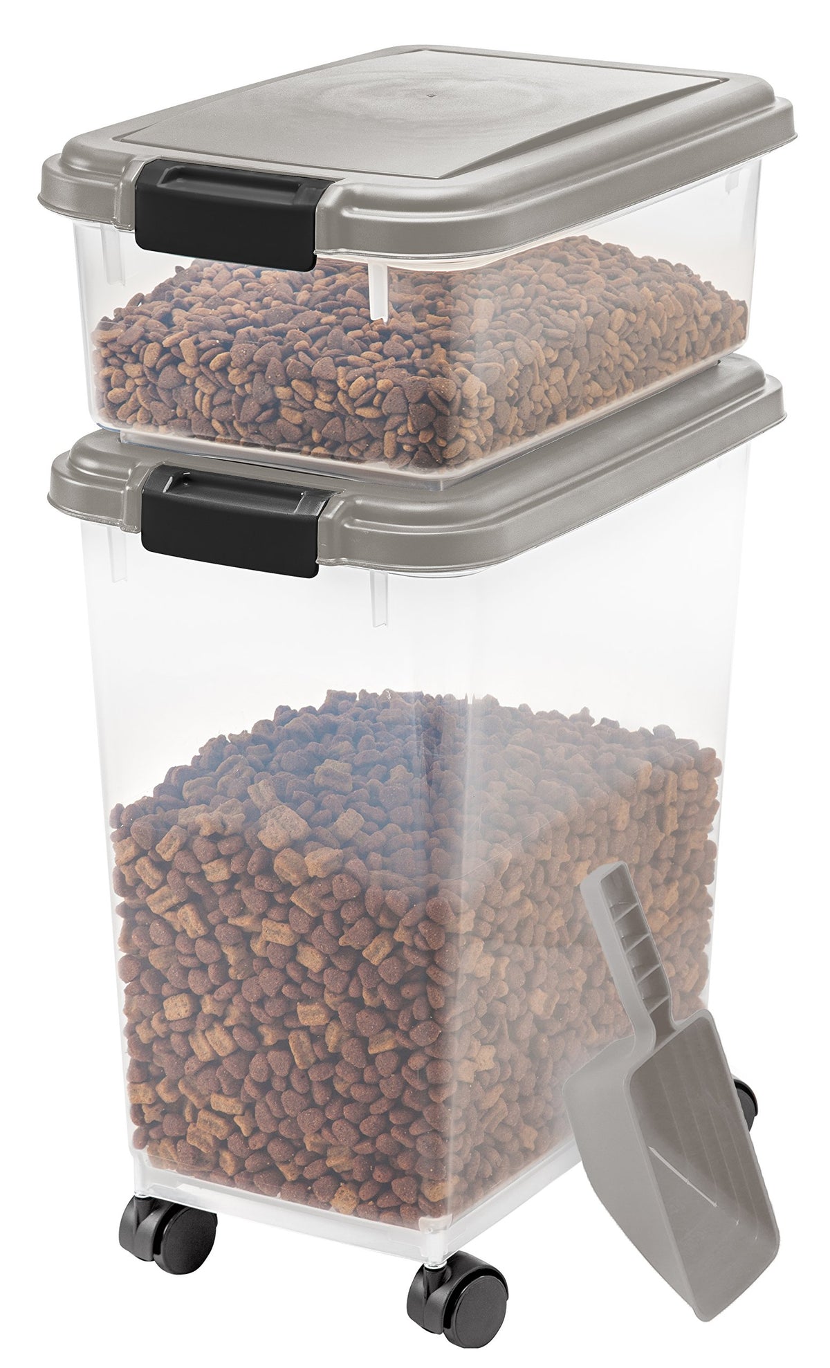 Iris Usa Dog Food Storage Container, 30 Lbs & 11 Lbs Combo, Cat Food Storage Container, Dog Treat Container, Airtight, Stackable