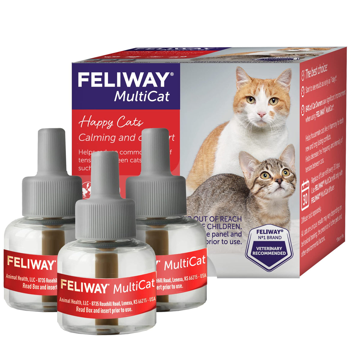 Feliway Multicat Calming Pheromone, 30 Day Refill - 3 Pack