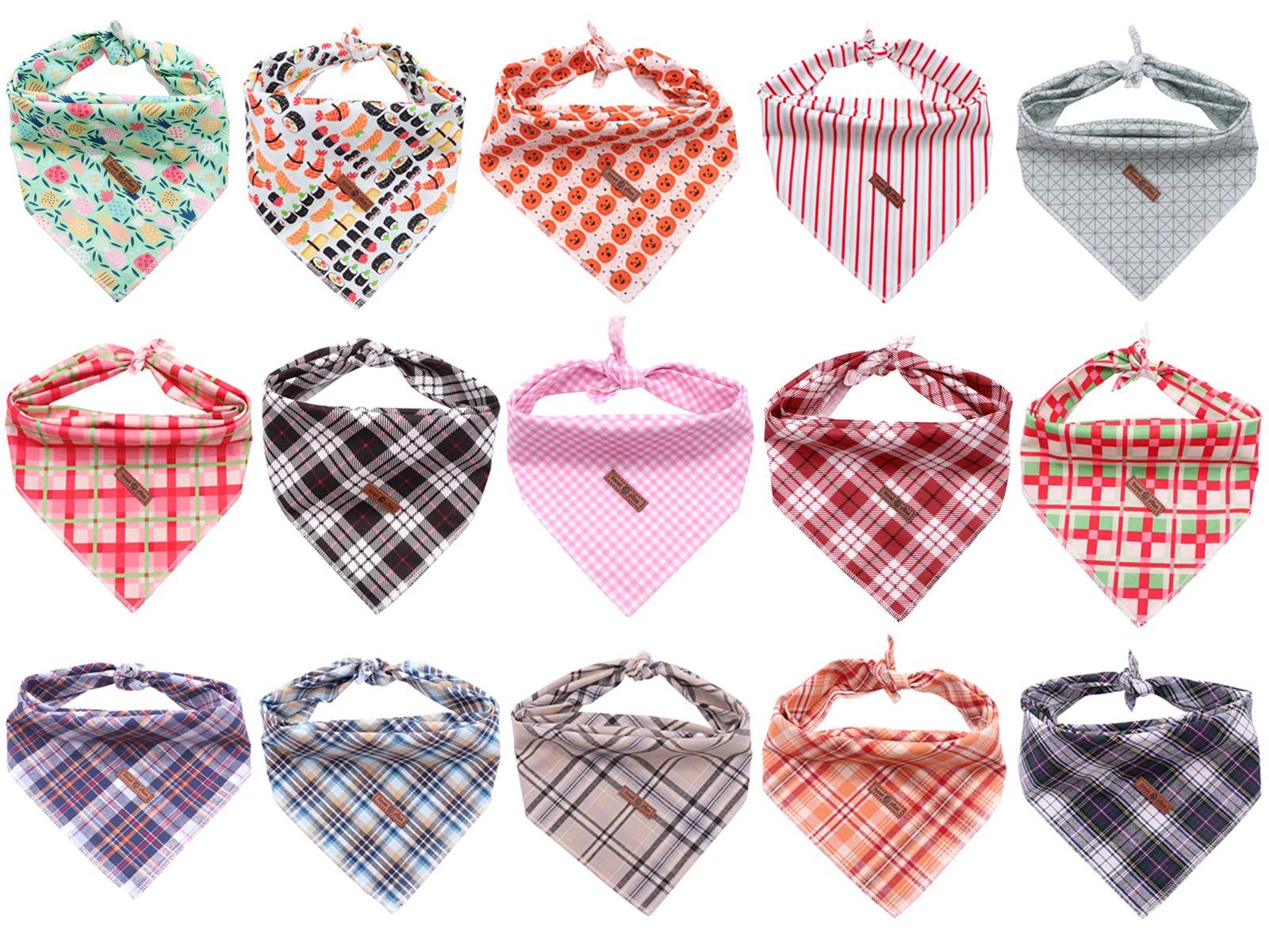 Lionet Paws Dog Bandana Washable Cotton Handkerchief Scarf Triangle Bandana For Small Medium Large Dogs