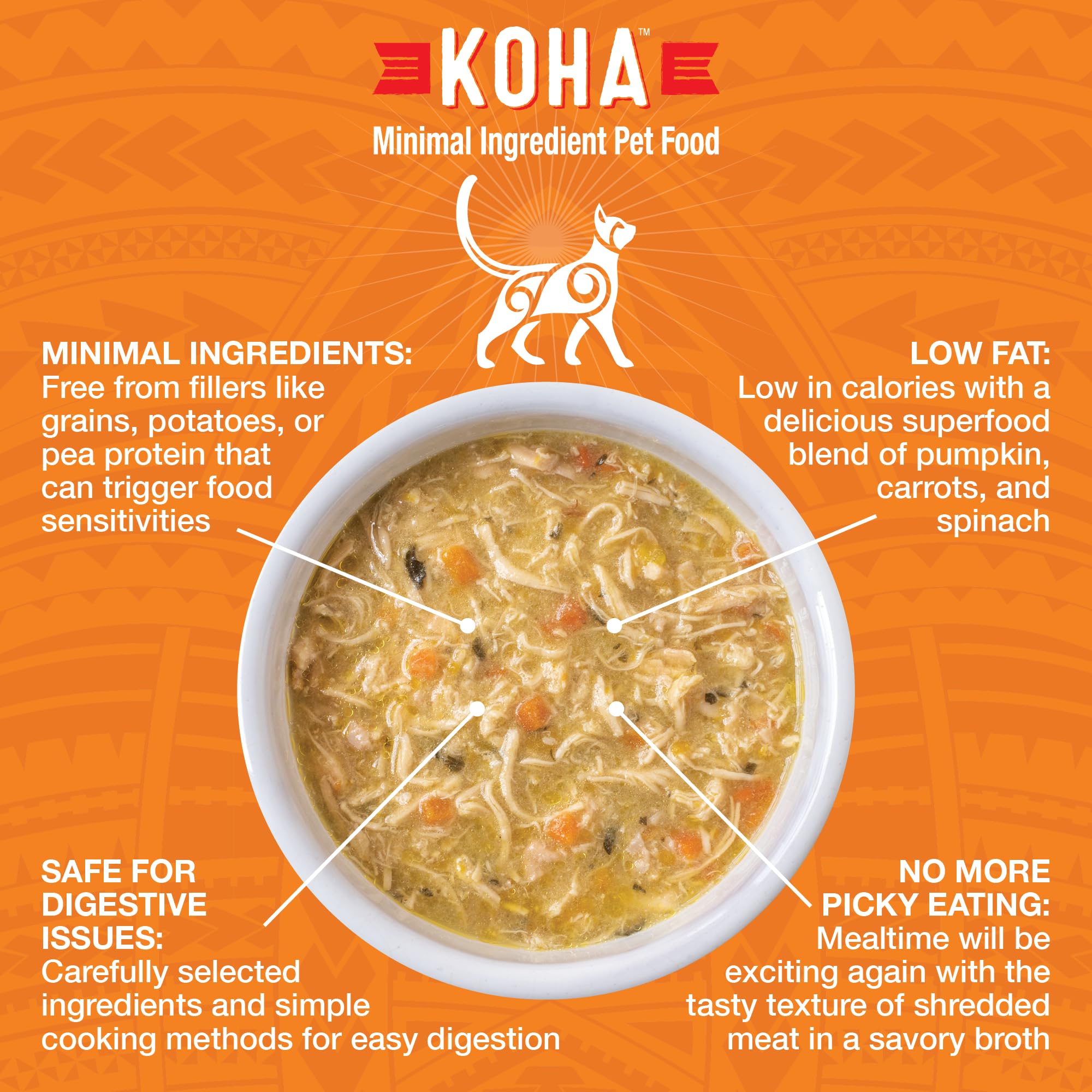 KOHA Pure Shreds Beef Entr  e for Cats, Single Meat Wet Cat Food, 2.8oz Cans (Pack of 24)