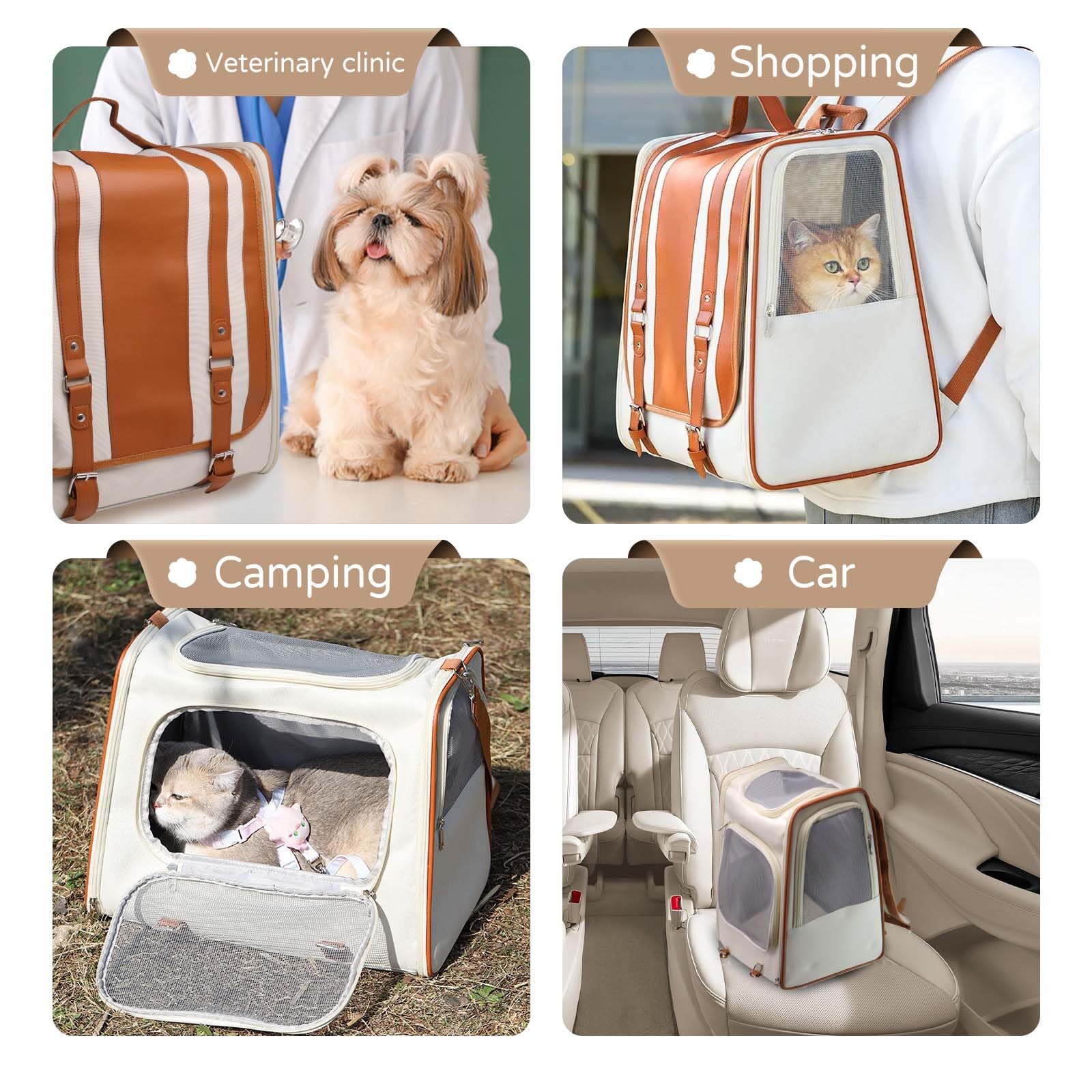 Laifutu Cat Backpack With Collapsible Bowl, Cat Backpack Carrier Maximum Capacity 14Kg, Cat Carrier Backpack Ventilation Design,