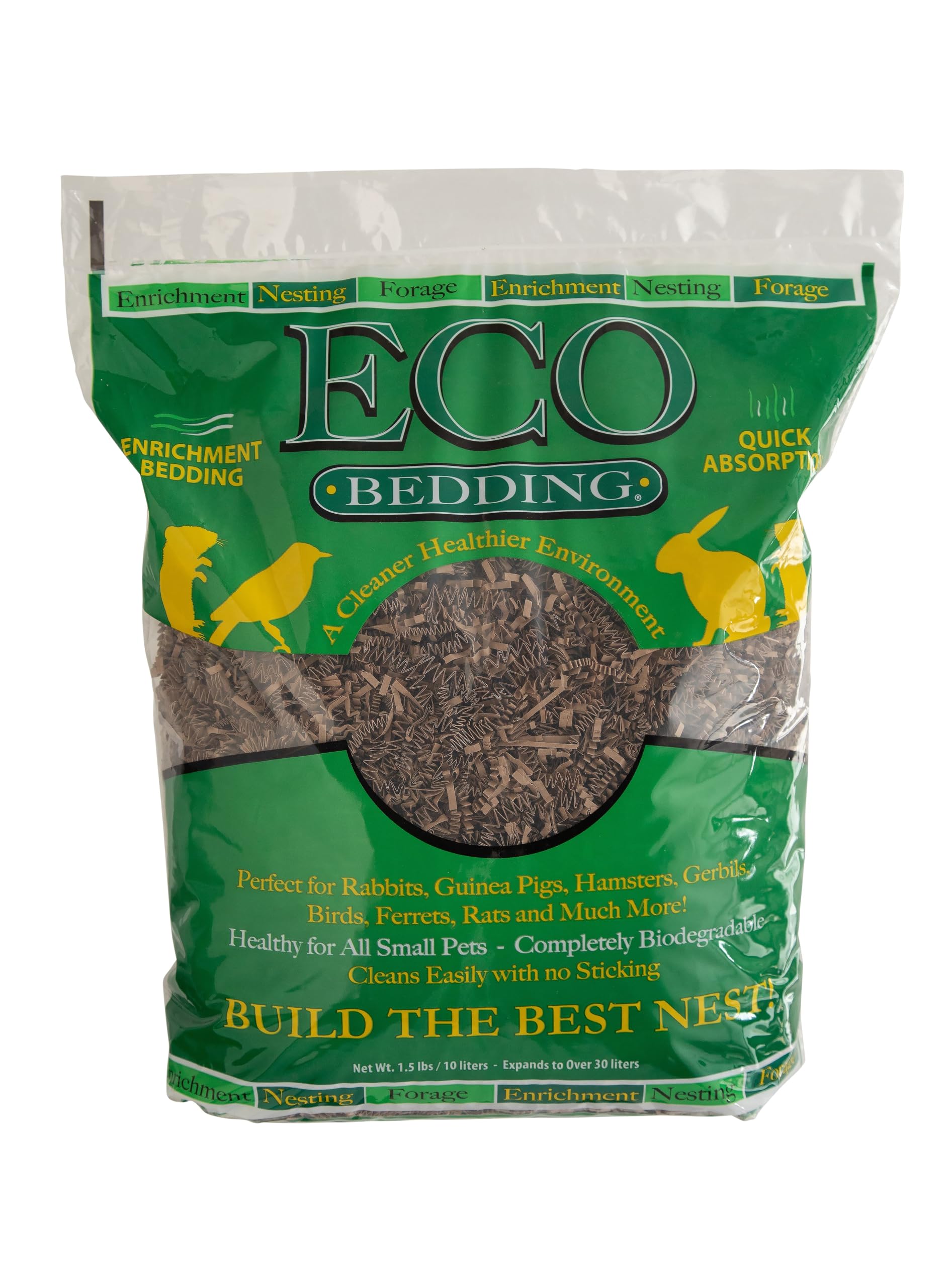 Eco Bedding 99% Dust Free Paper Bedding For Small Pets And Birds, Eco Natural, 30 L