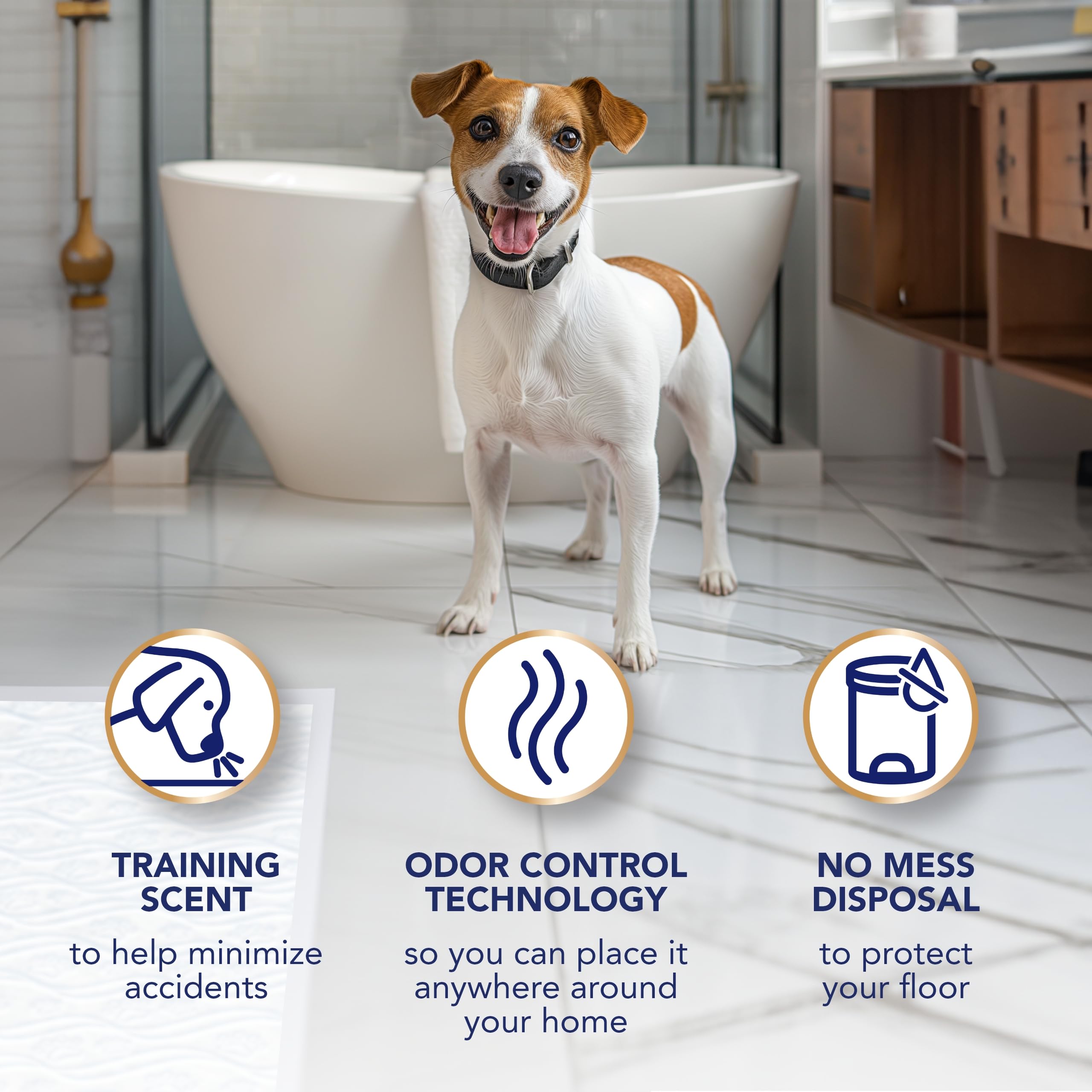 Scott Pet Guard Advanced Dog Pads - Dog Training Pee Pads for Puppies, Medium & Large Dogs - Up to 16 Hour Absorbency with Odor