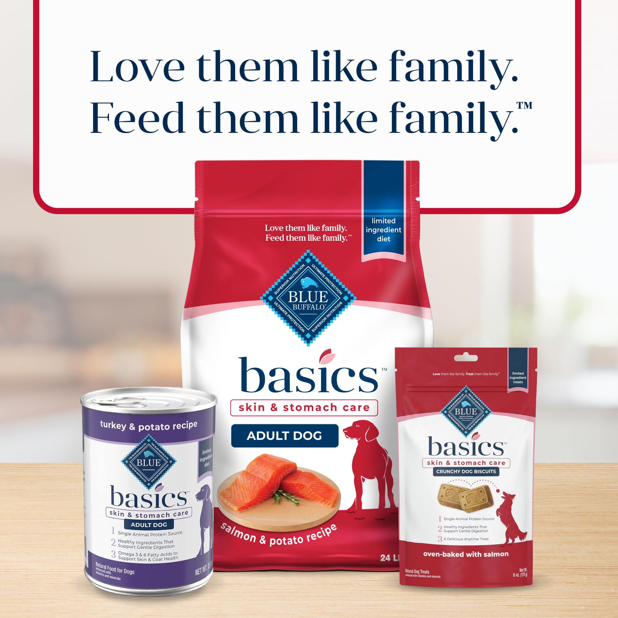 Blue Buffalo Basics Adult Dry Dog Food, Skin & Stomach Care, Limited Ingredient Diet for Dogs, Salmon Recipe, 24-lb. Bag