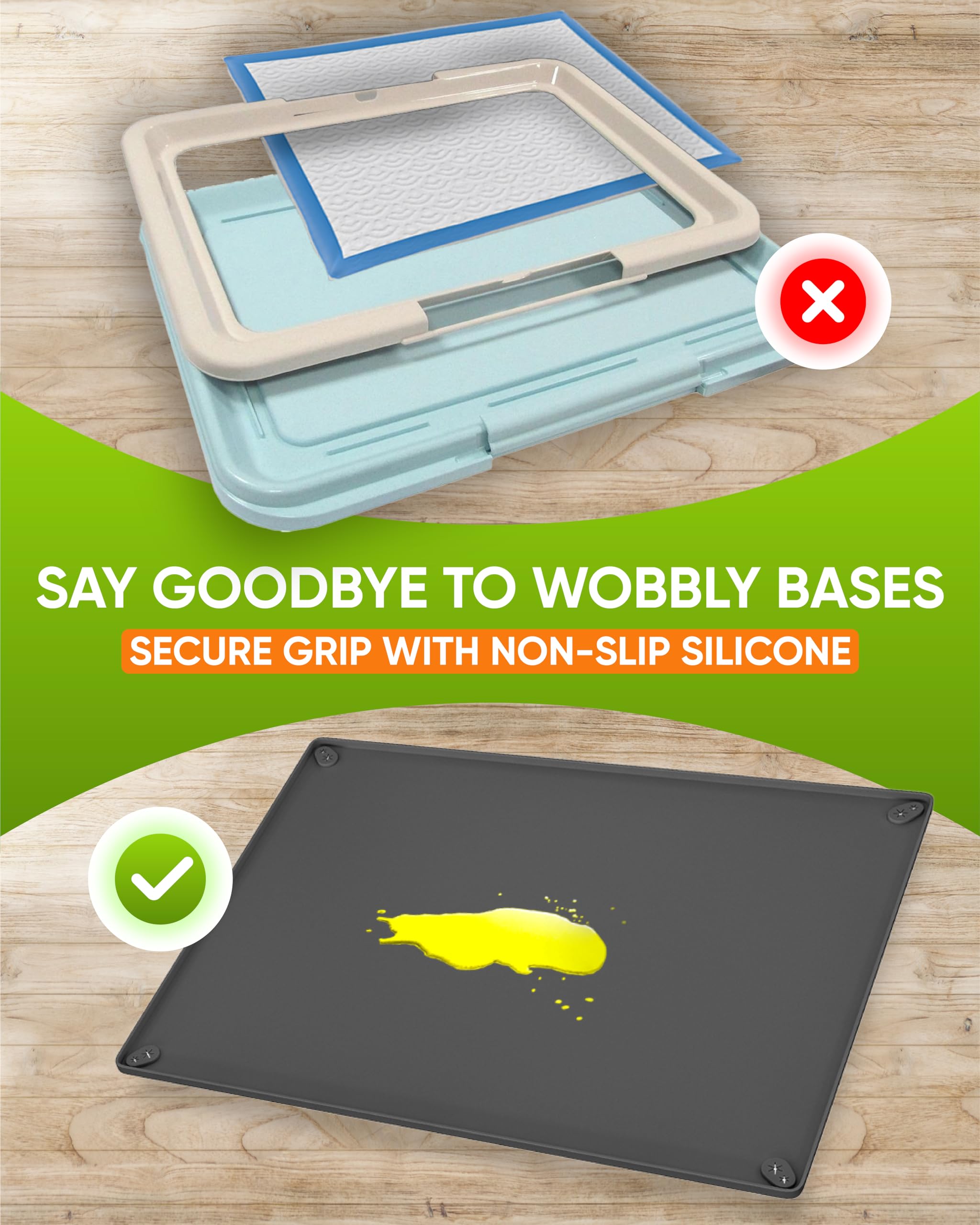 Tidyfriend Pee Pad Holder Tray 11.5 X 17 Inches, Puppy Pad Holder, Easy To Clean And Store, Silicon Non Slip Training Pad (Grey)