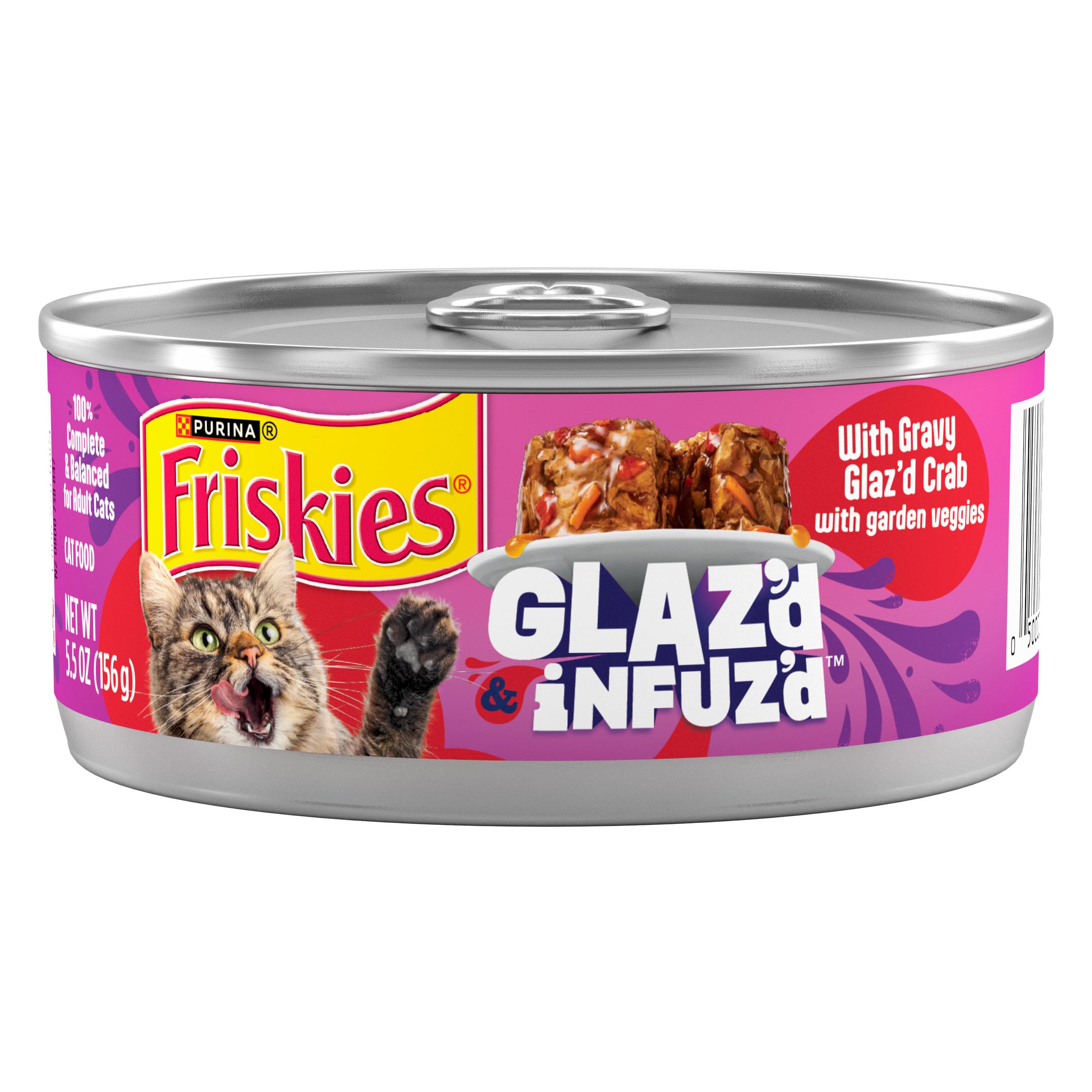 Purina Friskies Glazd and Infuzd with Gravy Glazd Crab Flavored Wet Food for Cats - 5.5 Ounce (Pack of 24)