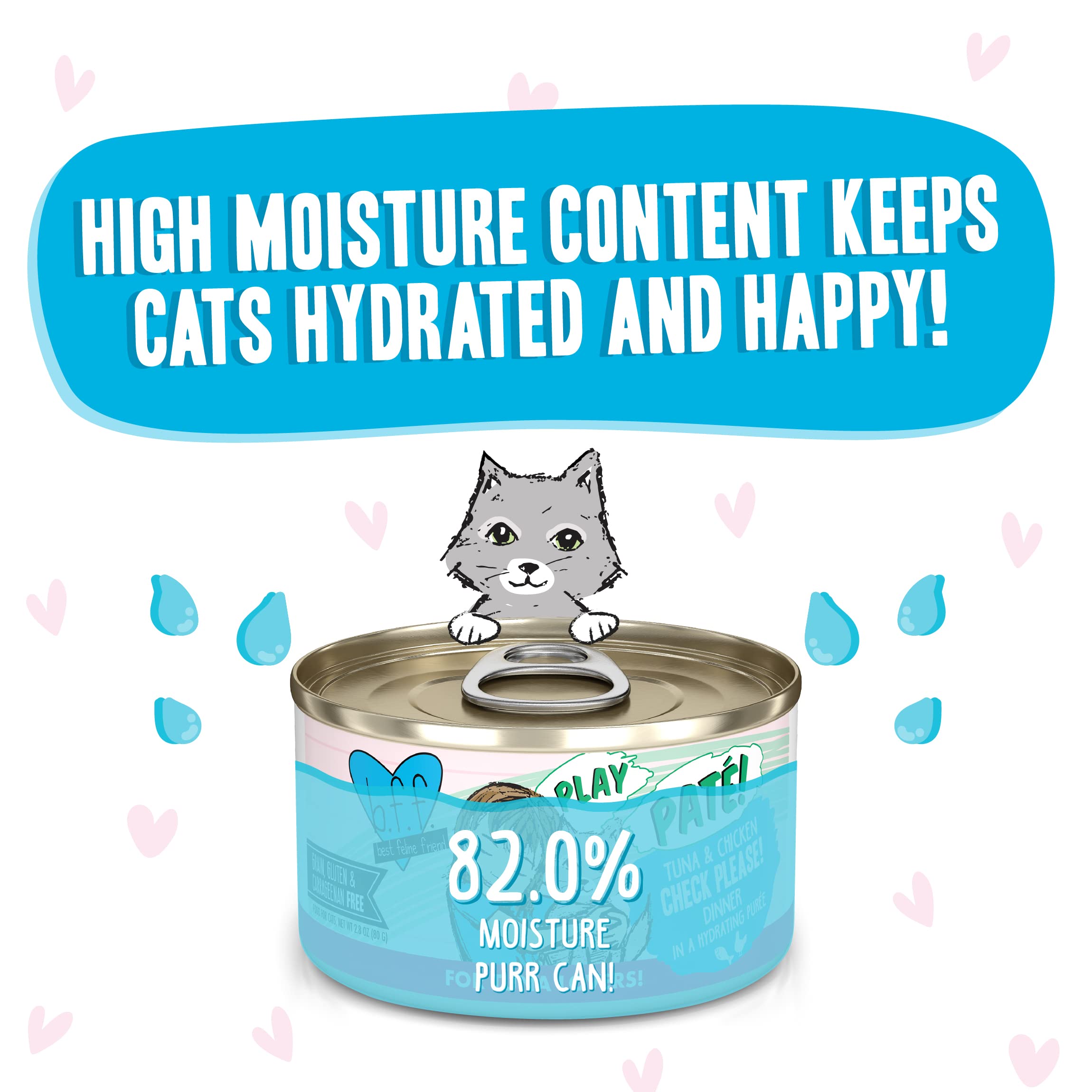 B.F.F. Play - Best Feline Friend Pat   Lovers, Aw Yeah!, Tuna & Chicken Check Please! with Tuna & Chicken, 2.8oz Can (Pack of 12