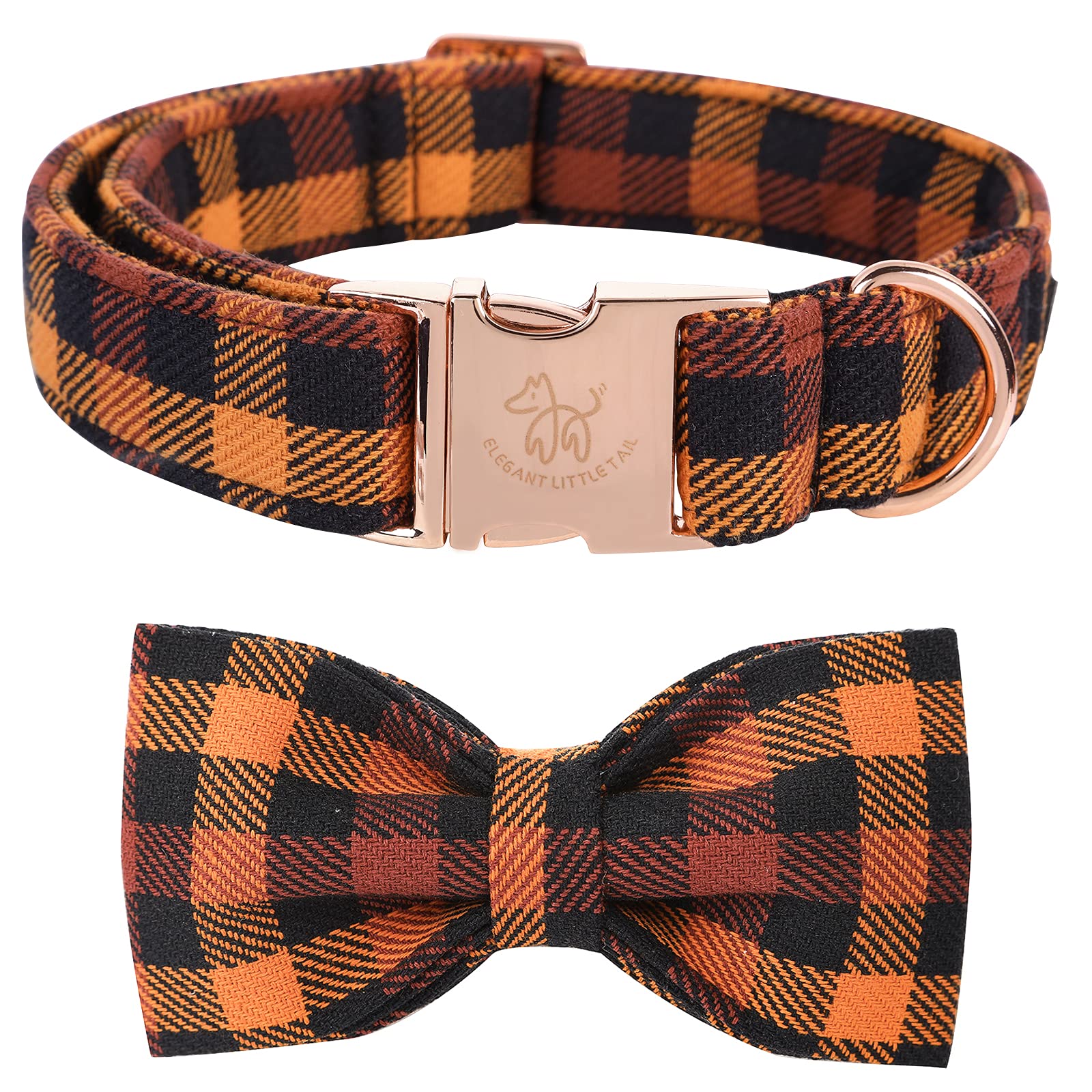 Elegant Little Tail Fall Dog Collar With Bow, Bowtie Dog Collar, Adjustable Fall Dog Collars For Small Medium Large Dogs