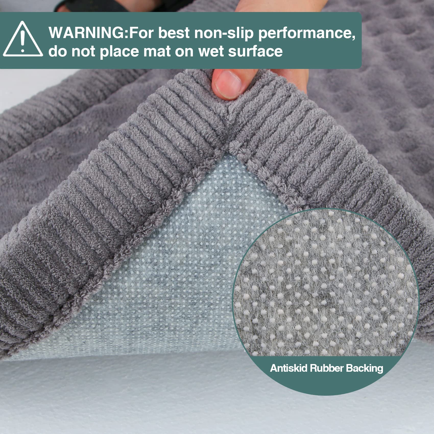 Pagged Gray Dog Crate Pad 48X30 Inch Memory Foam Large Dog Kennel Bed Soft Flannel Washable Anti Slip Puppy Sleeping Mat,Grey