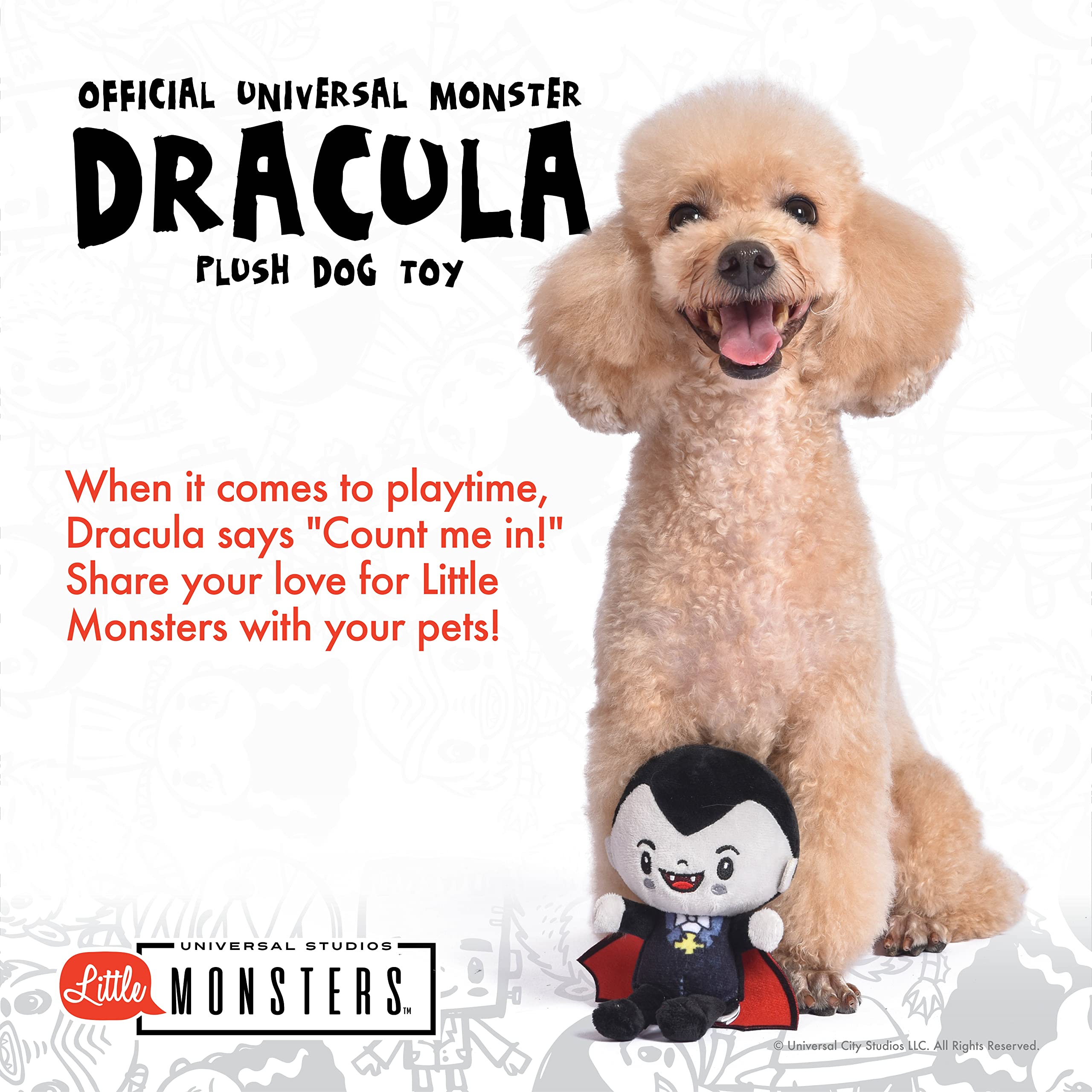 Universal Plush Dracula Toy for Dogs - 9" Horror Monsters Pet Product, Soft Plush Material, Perfect for Little Monsters