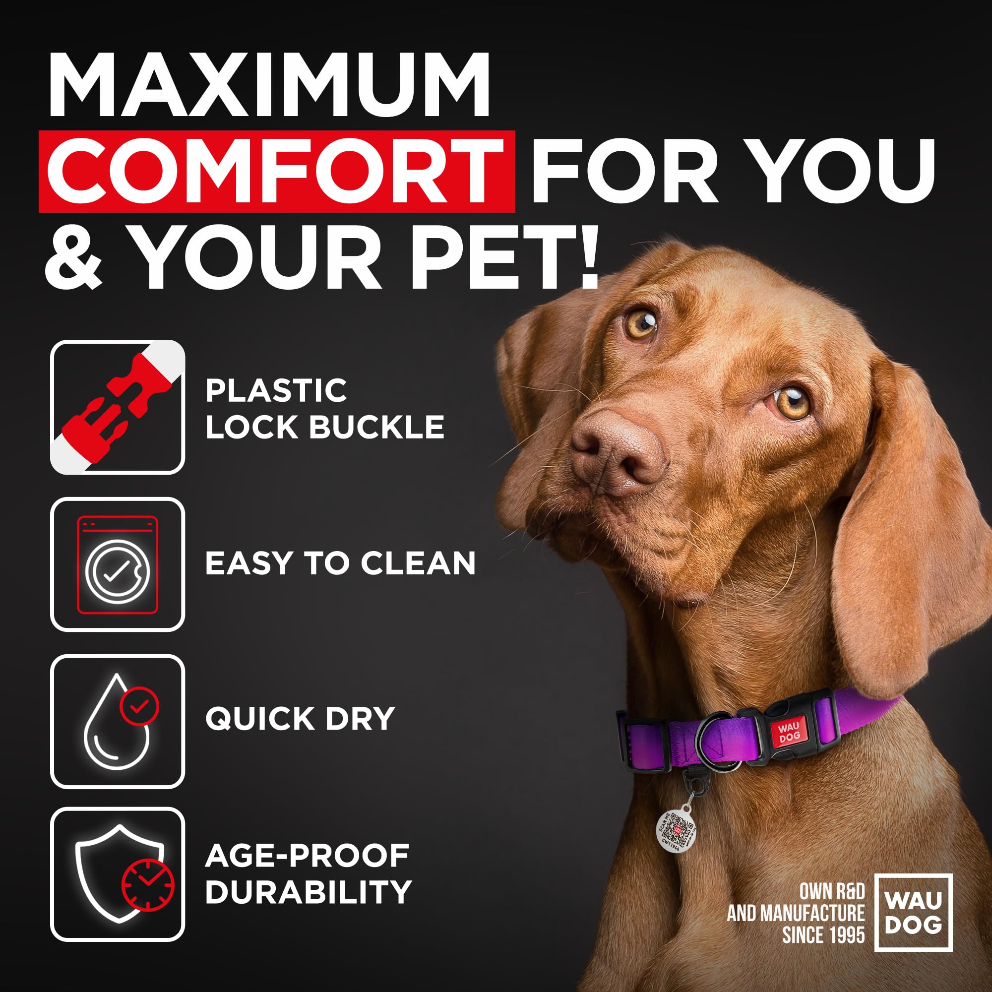 Airtag Dog Collar Nylon Dog Collar With Airtag Holder - Adjustable For Large Dogs, Small & Medium Dogs - Breakaway Puppy Collars