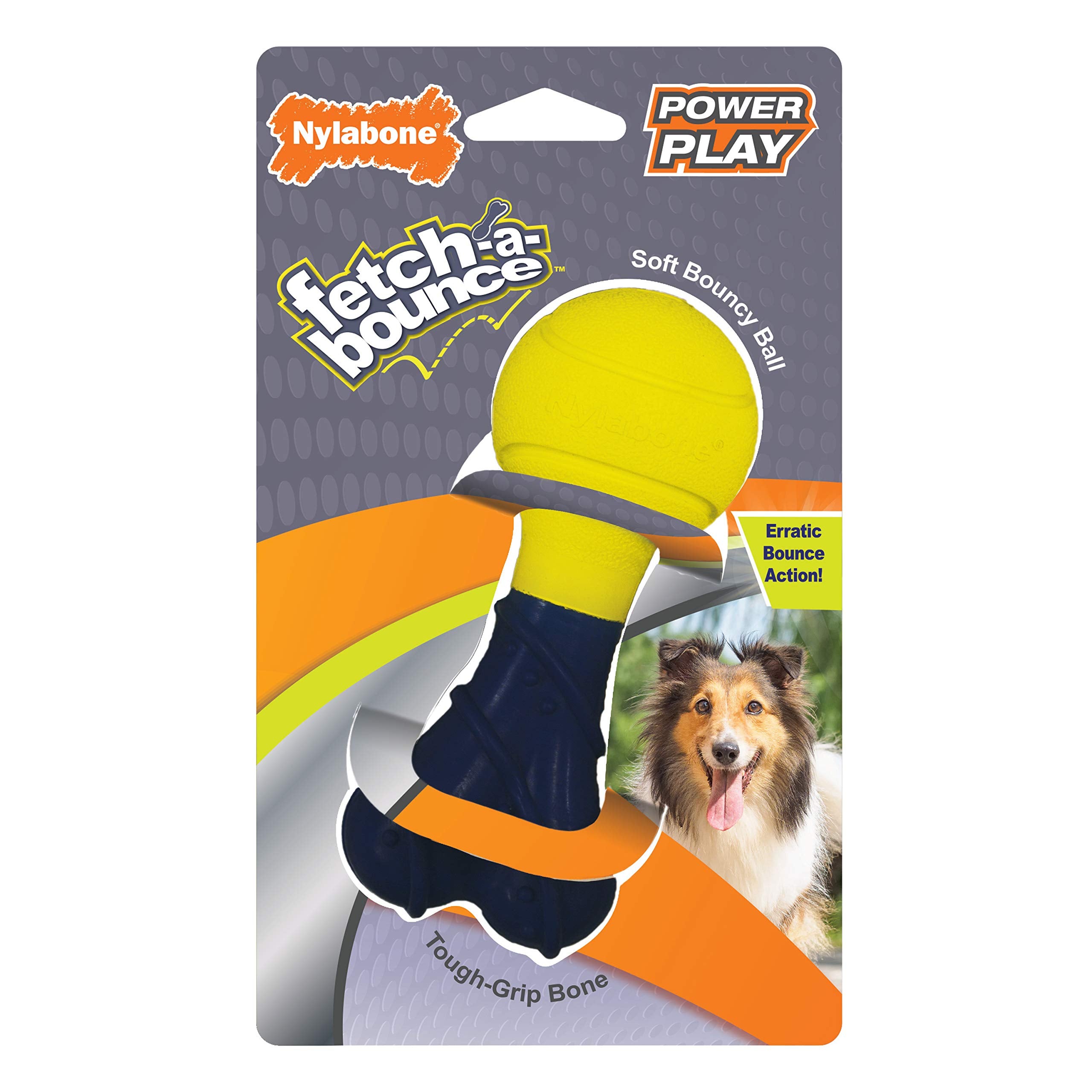 Nylabone Power Play Fetch-A-Bounce Interactive Play Toy, Fetch Toy For Dogs, Small (1 Count)