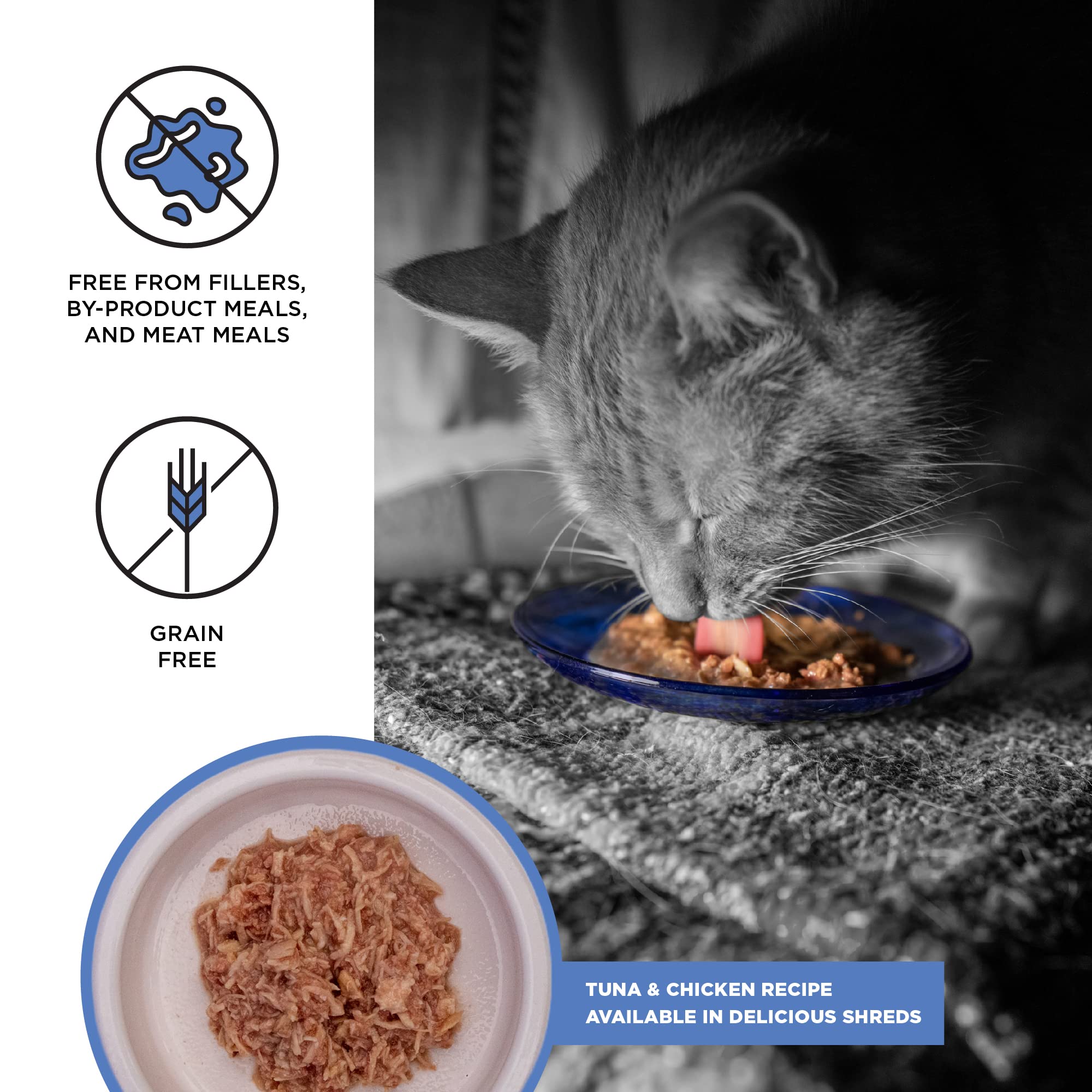 BIXBI Liberty Grain Free Canned Wet Cat Food, Tuna & Chicken Recipe, 2.75 oz, Pack of 24