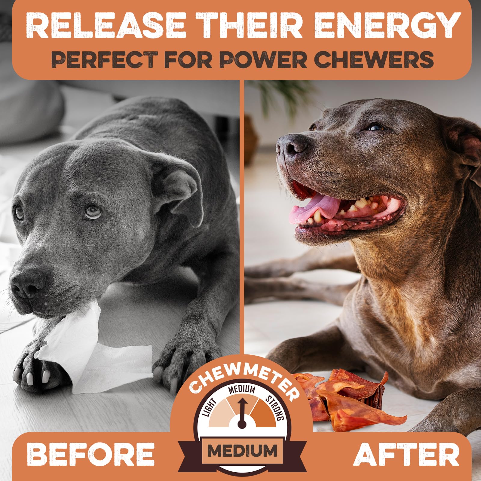 100% Natural Whole Pig Ear Dog Treat - 12 Pack Our Healthy Pig Ears Are Easy To Digest, Chemical & Hormone Free Thick Cut For Ag