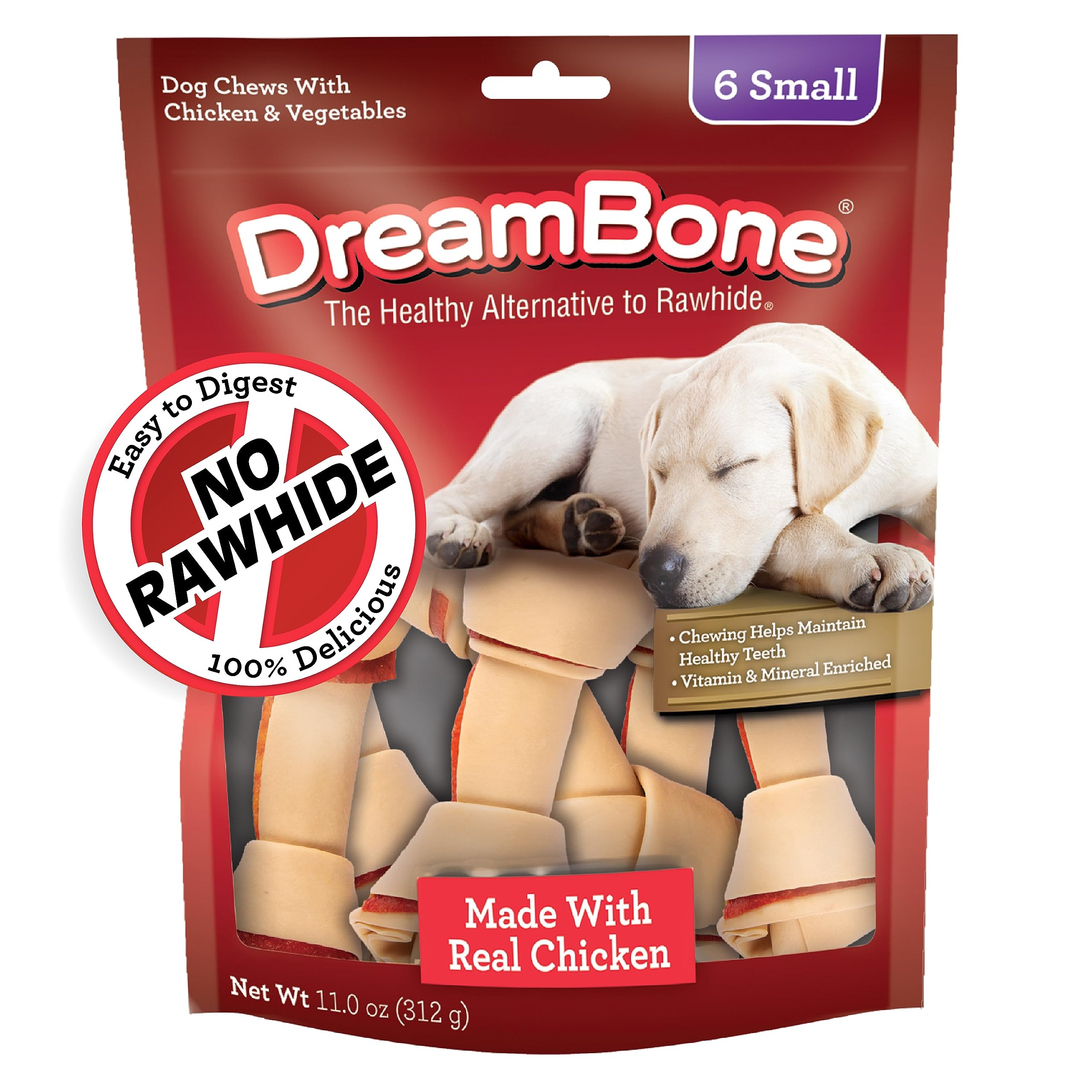 DreamBone Small Chews, Treat Your Dog to a Chew Made with Real Meat and Vegetables