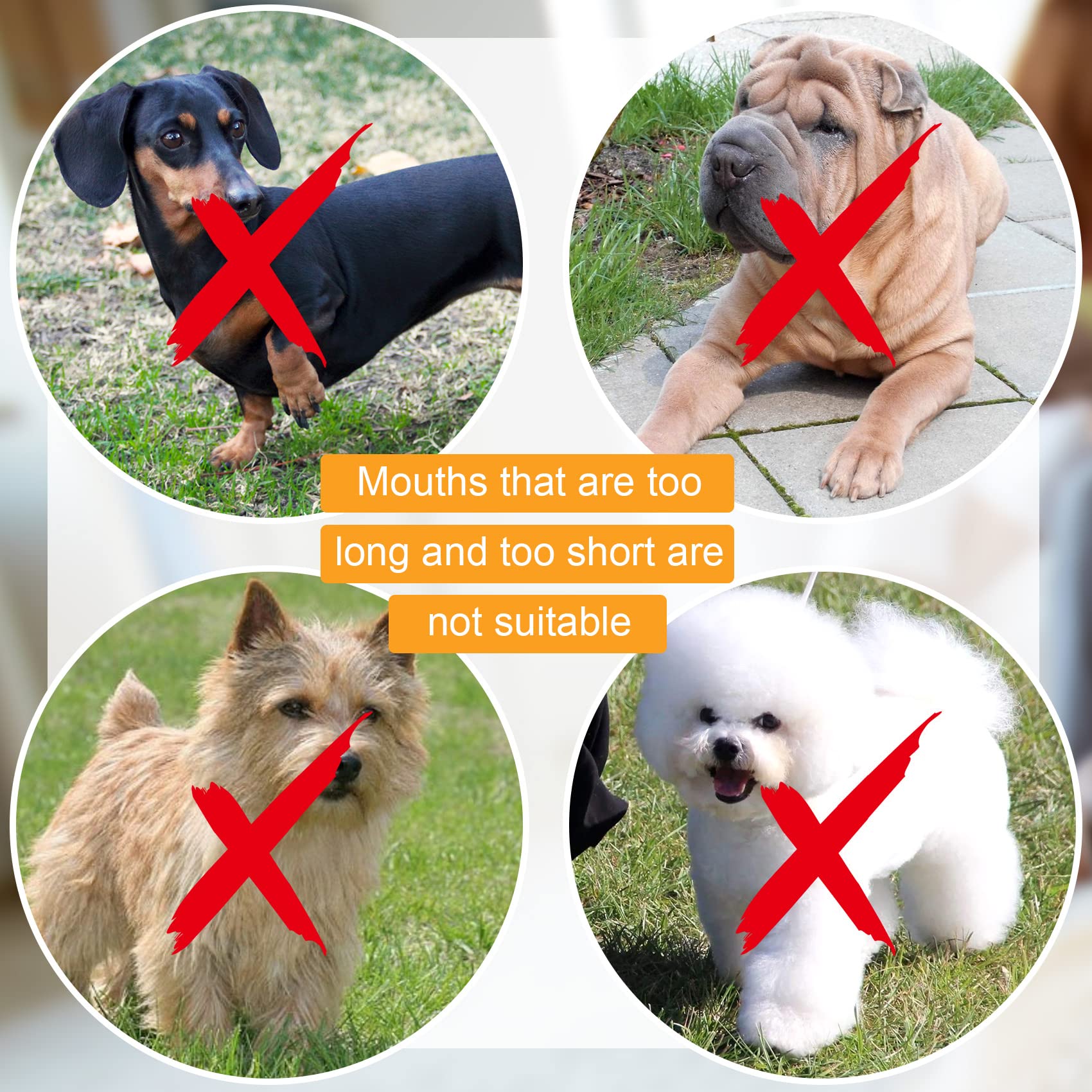 Pagow 2Pcs Anti Bite Duck Mouth Shape Dog Mouth Covers Anti-Called Proof Barking Adjustable Silicone Muzzle Masks Loop Pet Muzzle (S)