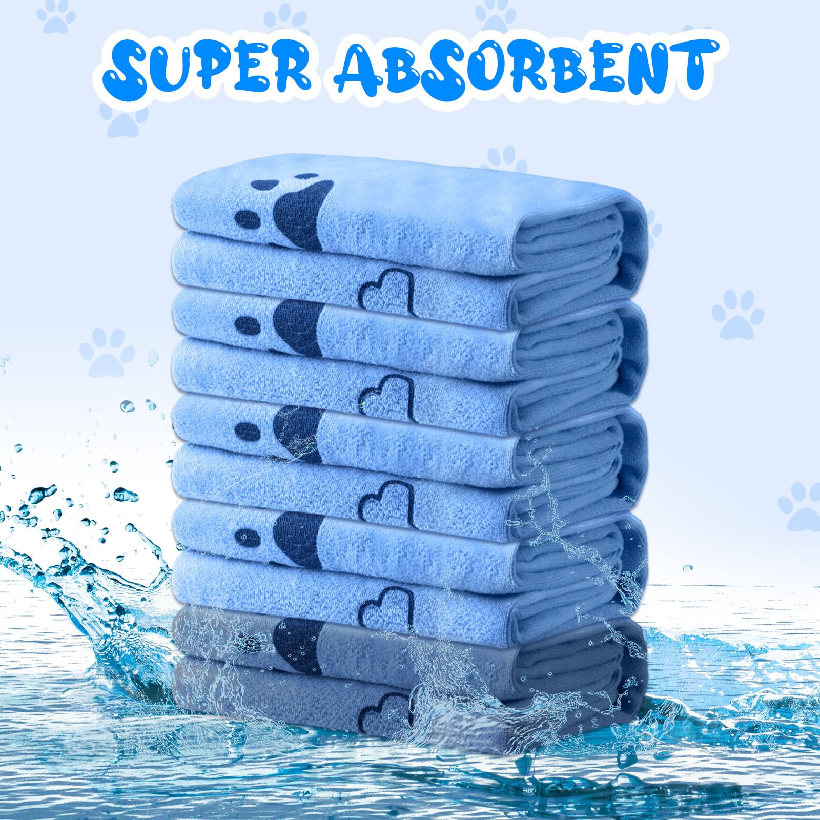 Tatuo 22 Pcs Dog Towels for Drying 20 x 40 Inch Pet Bath Towels Absorbent Microfiber Towel Quick Drying Puppy Bathing Supplies f