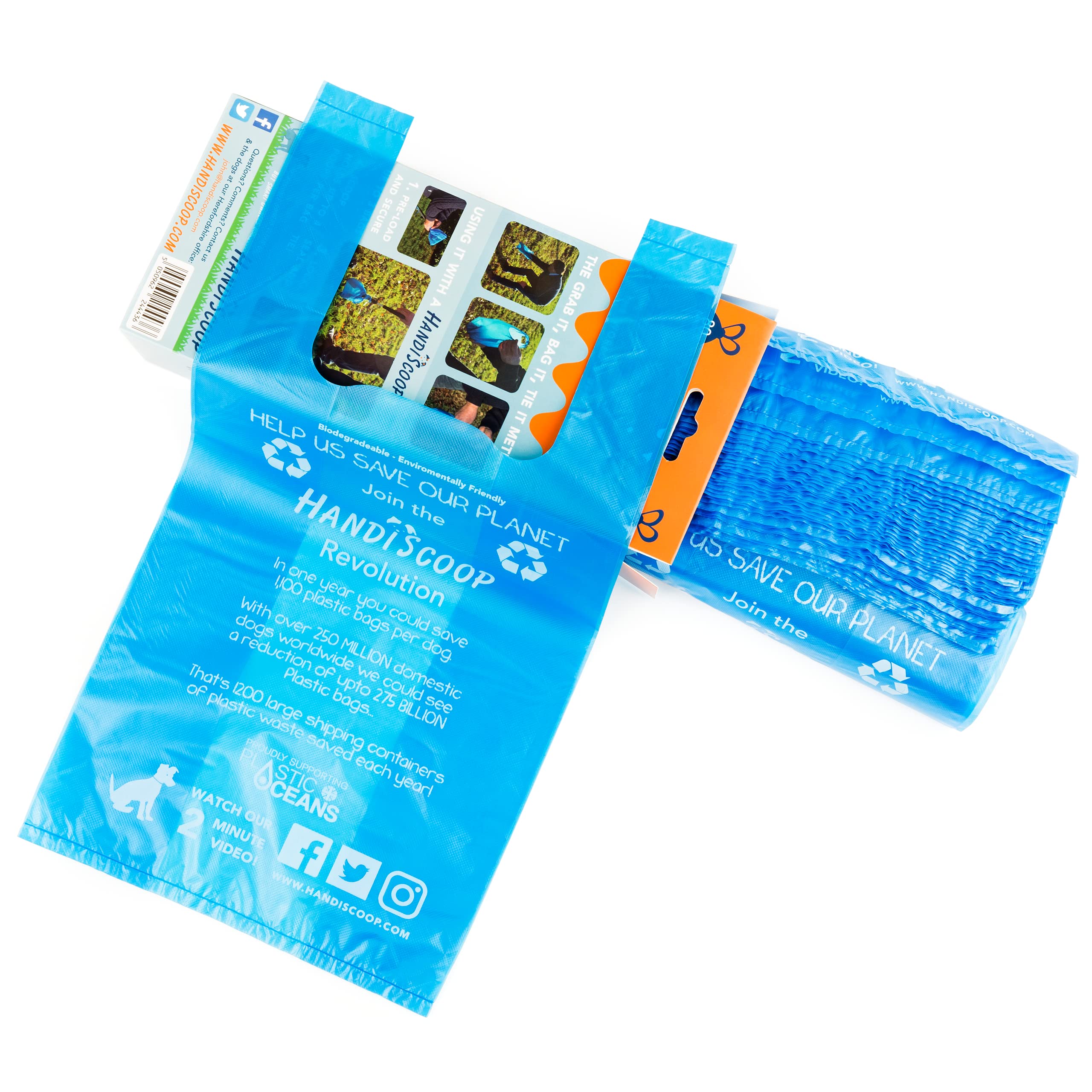 Handiscoop Biodegradable Scented Dog Waste Bags - Pack Of 80 Large And Durable Bags, Easy-Tie Handles For Convenient And Eco-Friendly Pet Waste Disposal