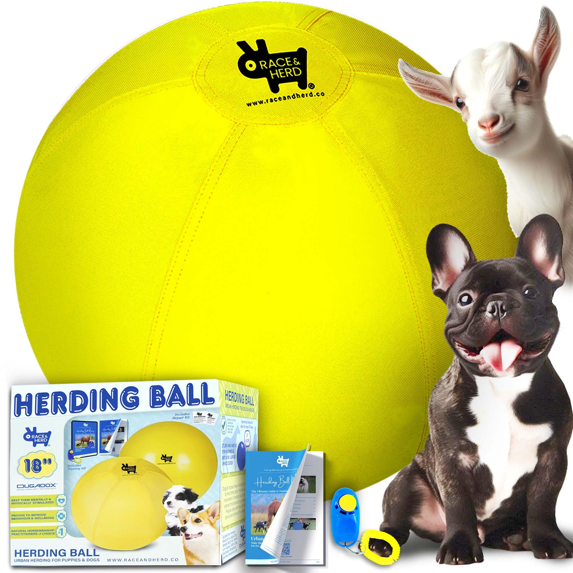 Race&Herd 18'' Original Herding Ball For Dogs,Giant Herding Ball For Australian Shepherds, Dog Training Toy For Small Breeds, Do
