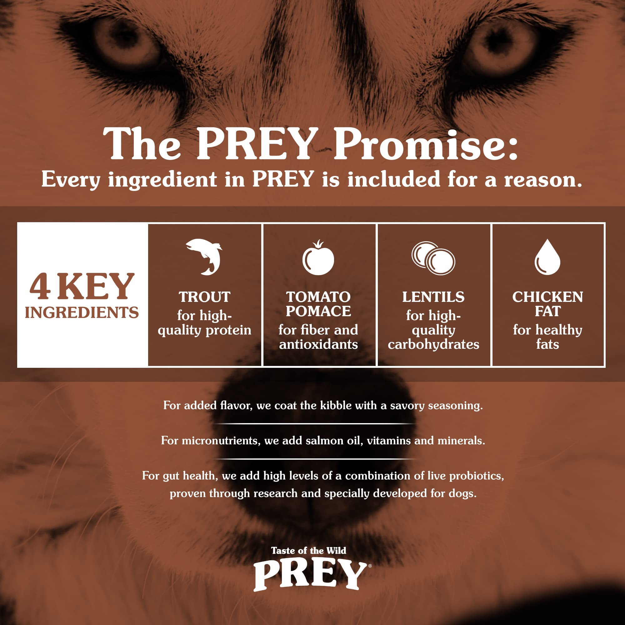 Taste of the Wild PREY Real Meat High Protein Trout Limited Ingredient Dry Dog Food Grain-Free Recipe Made with Real Spring-Fed