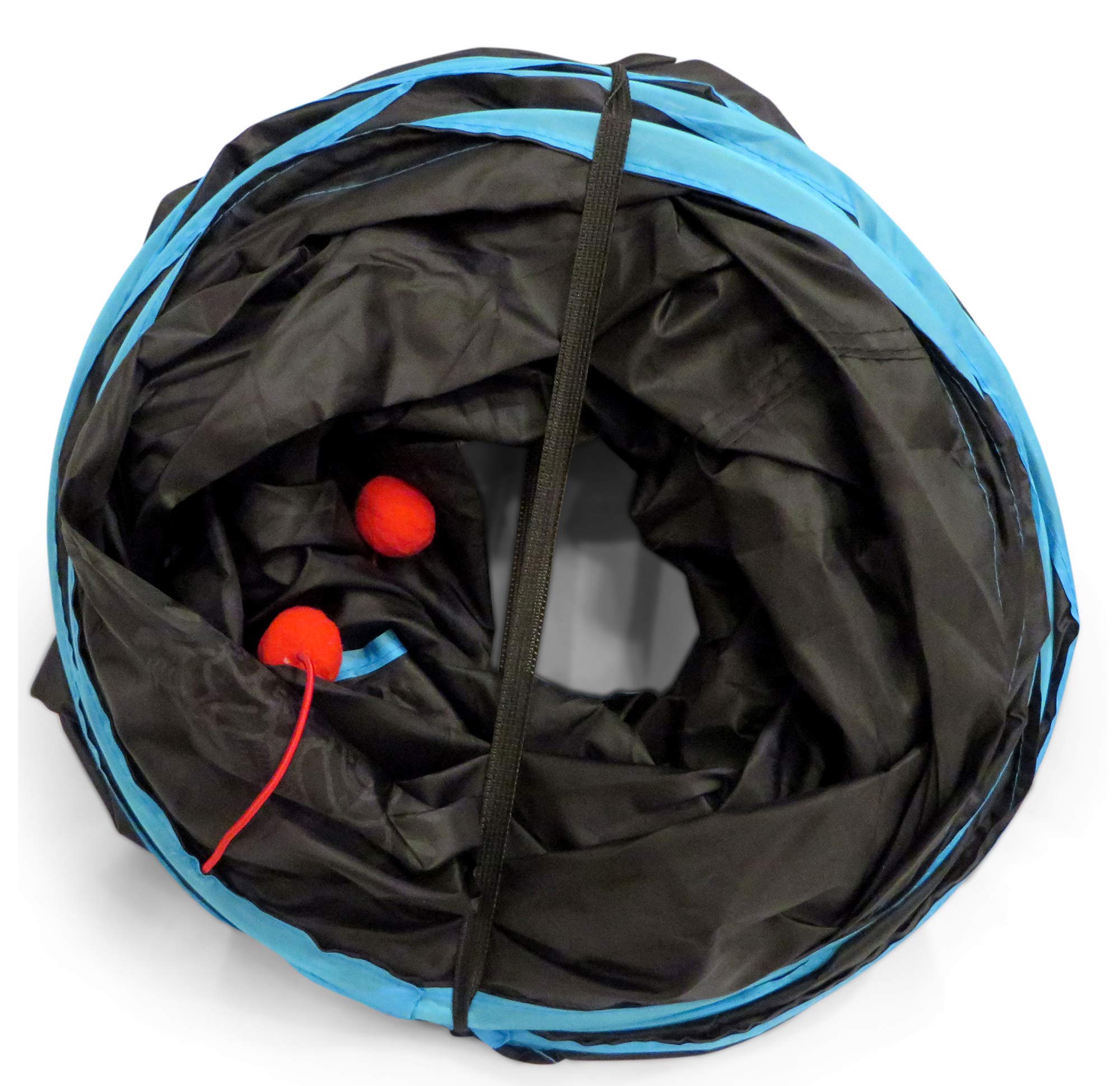 Feline Ruff Premium 4 Way Cat Tunnel. Extra Large 12 Inch Diameter And Extra Long. A Big Collapsible Play Toy. Wide Pet Tunnel Tube For Rabbits, Kittens, Large Cats, And Dogs.