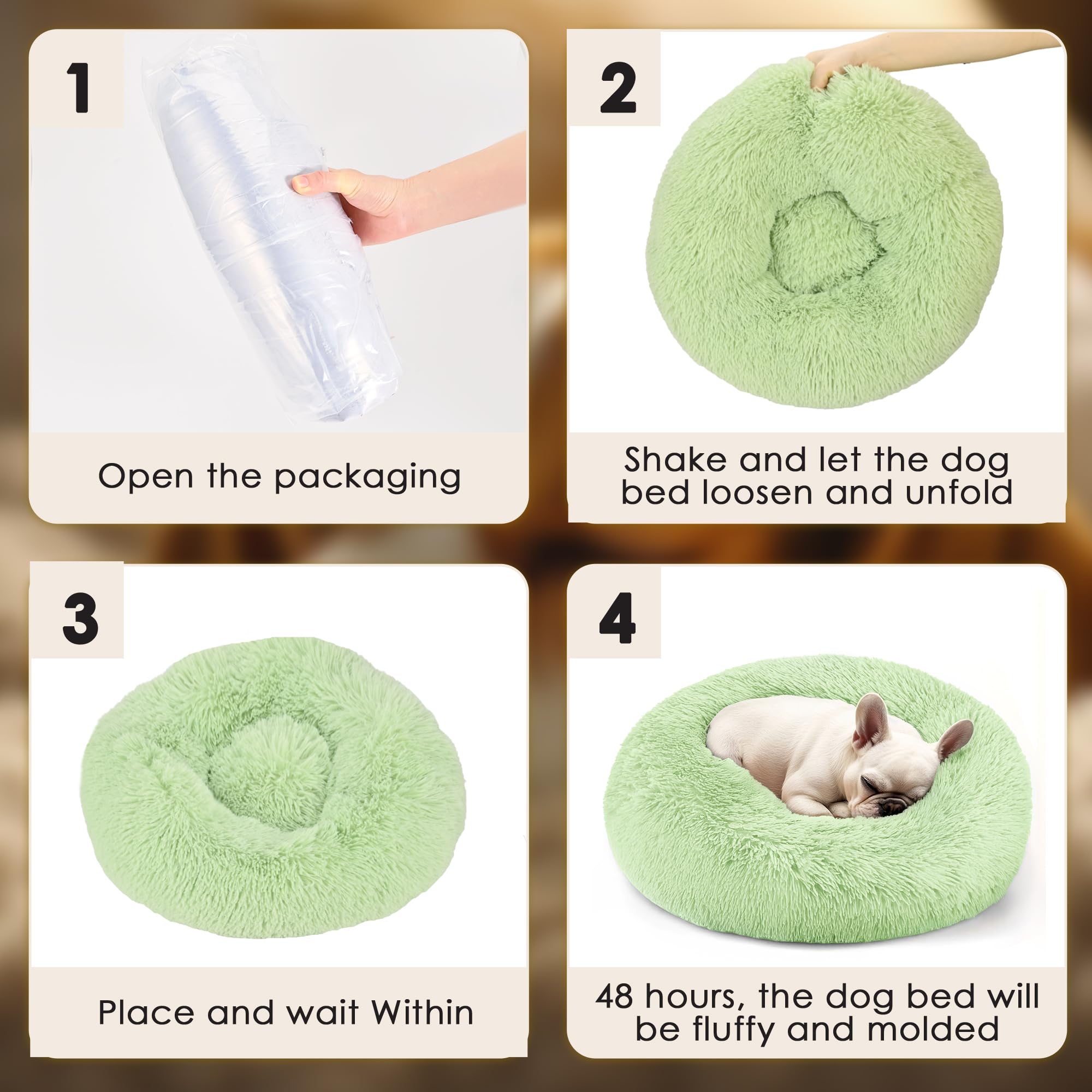 Extra Large Dog Beds, 36 Inch Human Dog Anxiety Relief Comfort Bed, Indestructible & Chew Proof Pet Beds (Green)