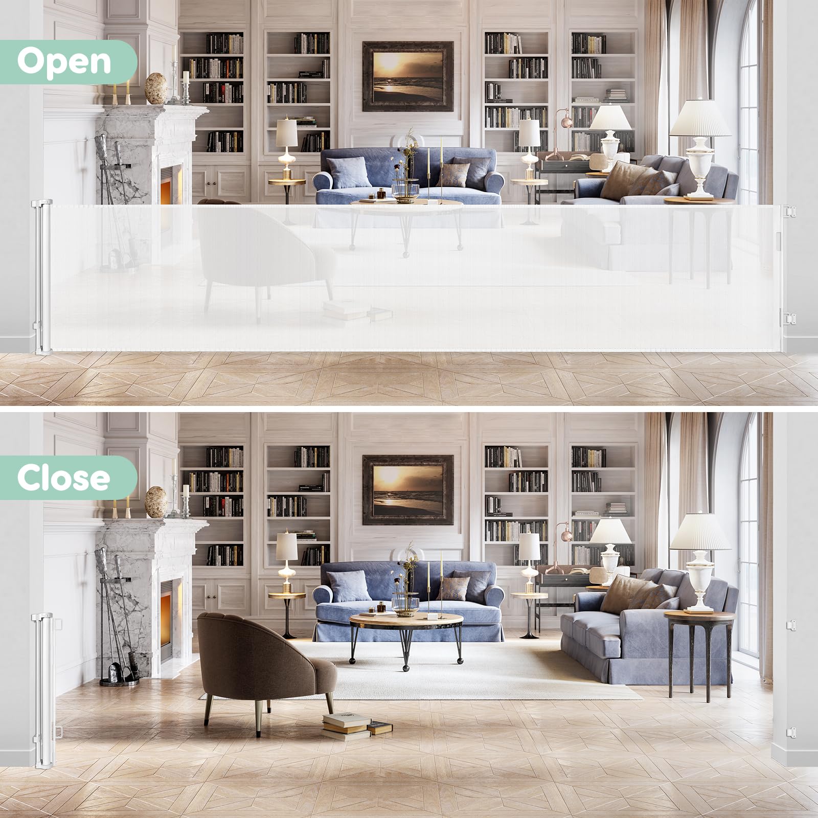 90 Inch Baby Gates Extra Wide Retractable Baby Gate Extra Large Baby Gate Extra Wide Dog Gates for The House Extra Wide Baby Gat