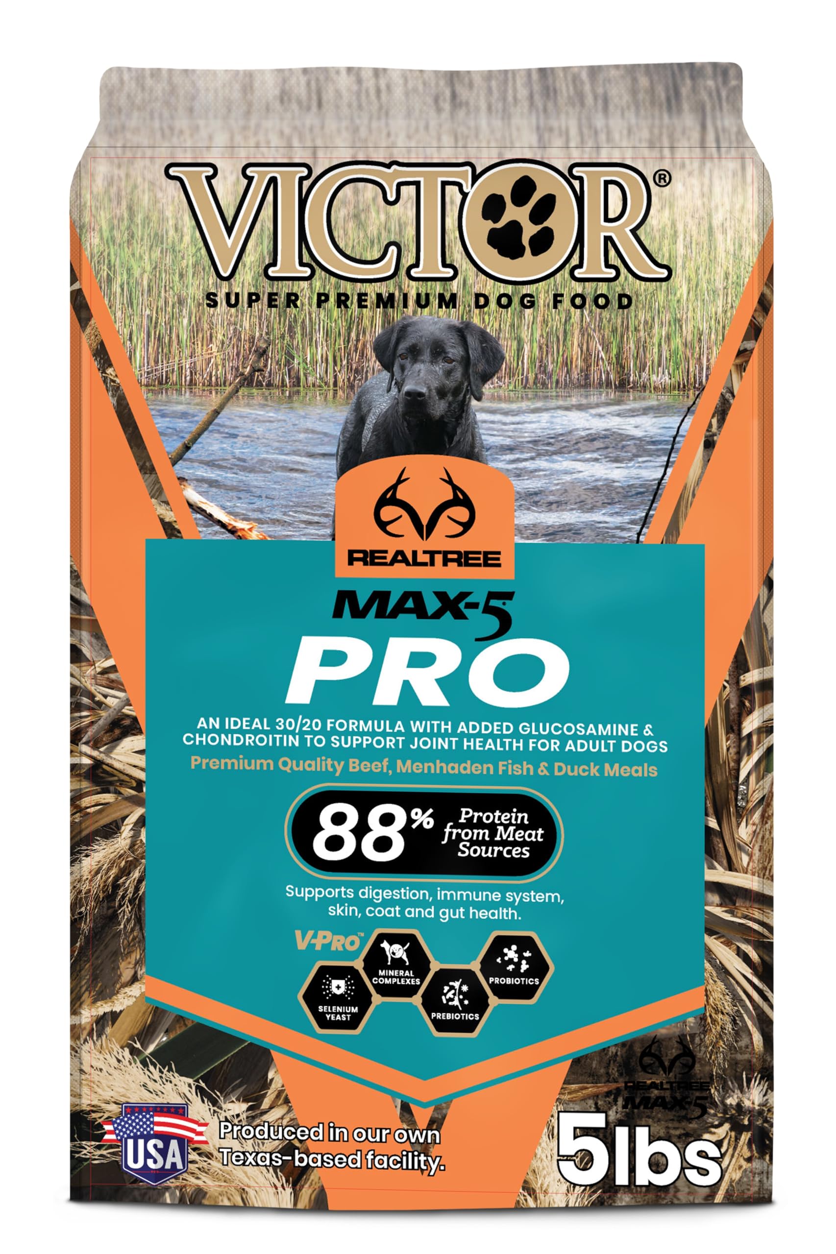 Victor Super Premium Pet Food Realtree - Max-5 Pro, Dry Dog Food, 5-lb Bag, Camo