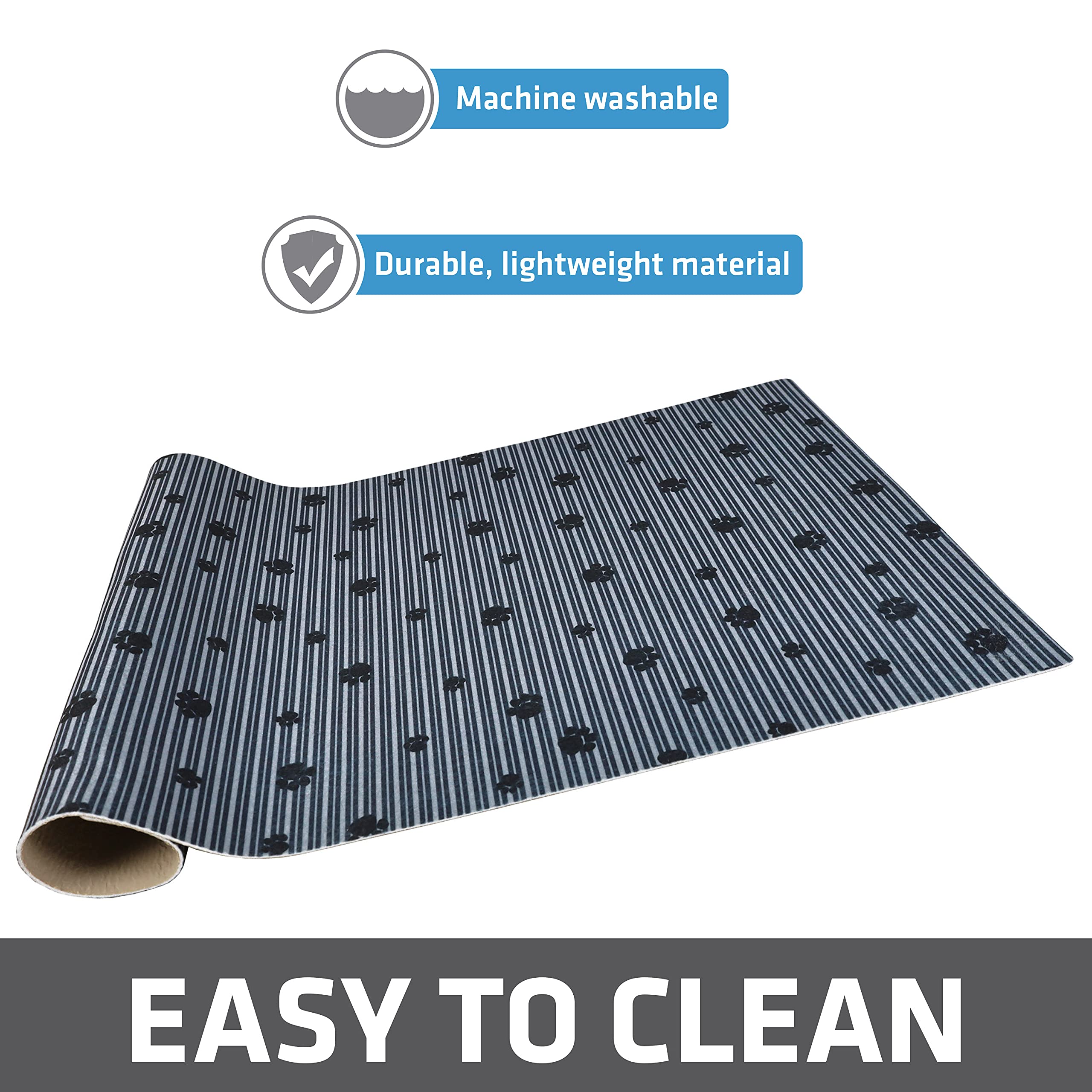 Drymate Pet Bowl Placemat, Dog & Cat Food Feeding Mat - Absorbent Fabric, Waterproof Backing, Slip-Resistant - Machine Washable/