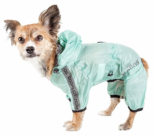 Dog Helios Torrential Shield Waterproof And Adjustable Full Body Dog Raincoat, Lg, Green