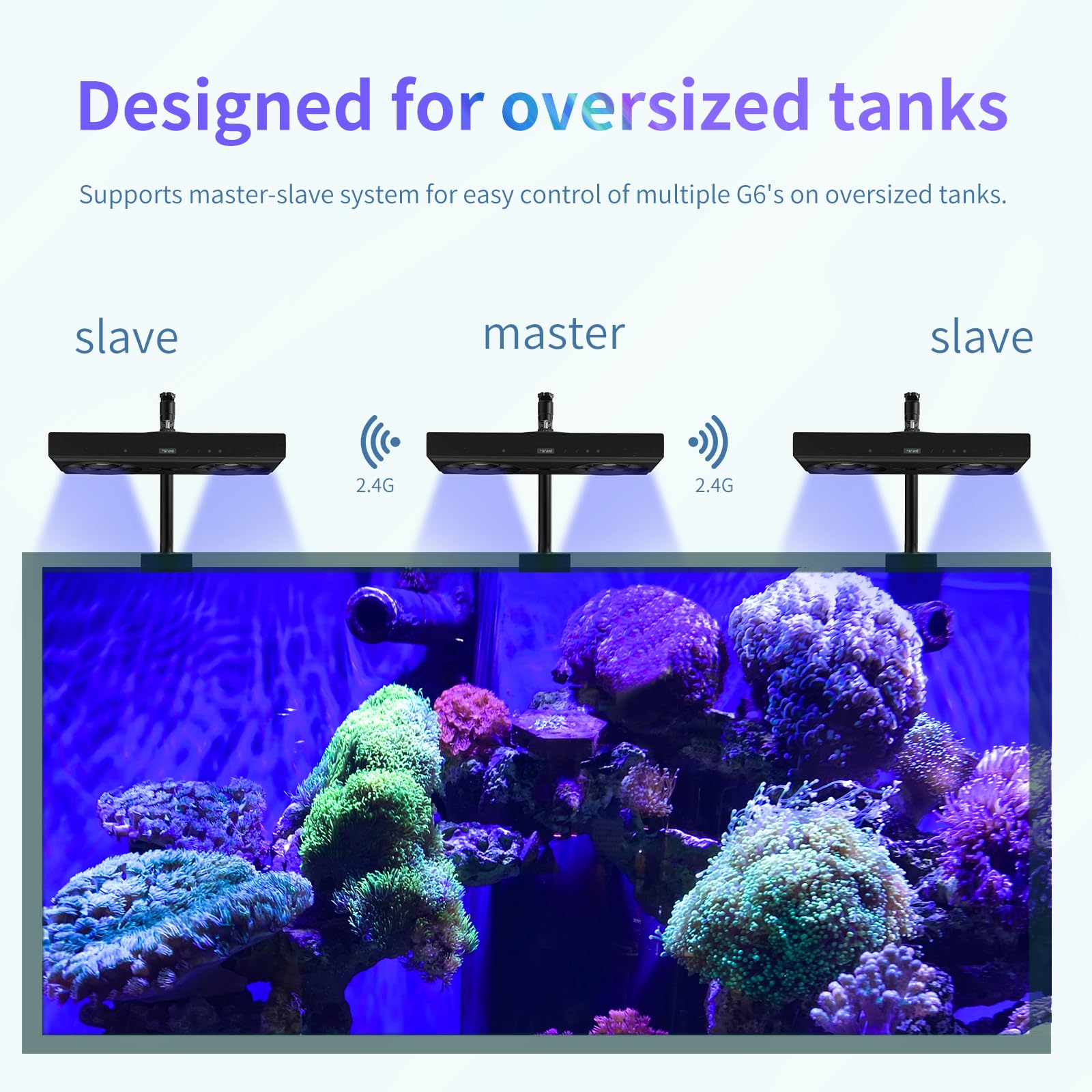 Smatfarm Aquarium Light-140 Watts Reef Light High Penetration Wide Coverage Sunrise Sunset Moonlight Saltwater Lights For Coral