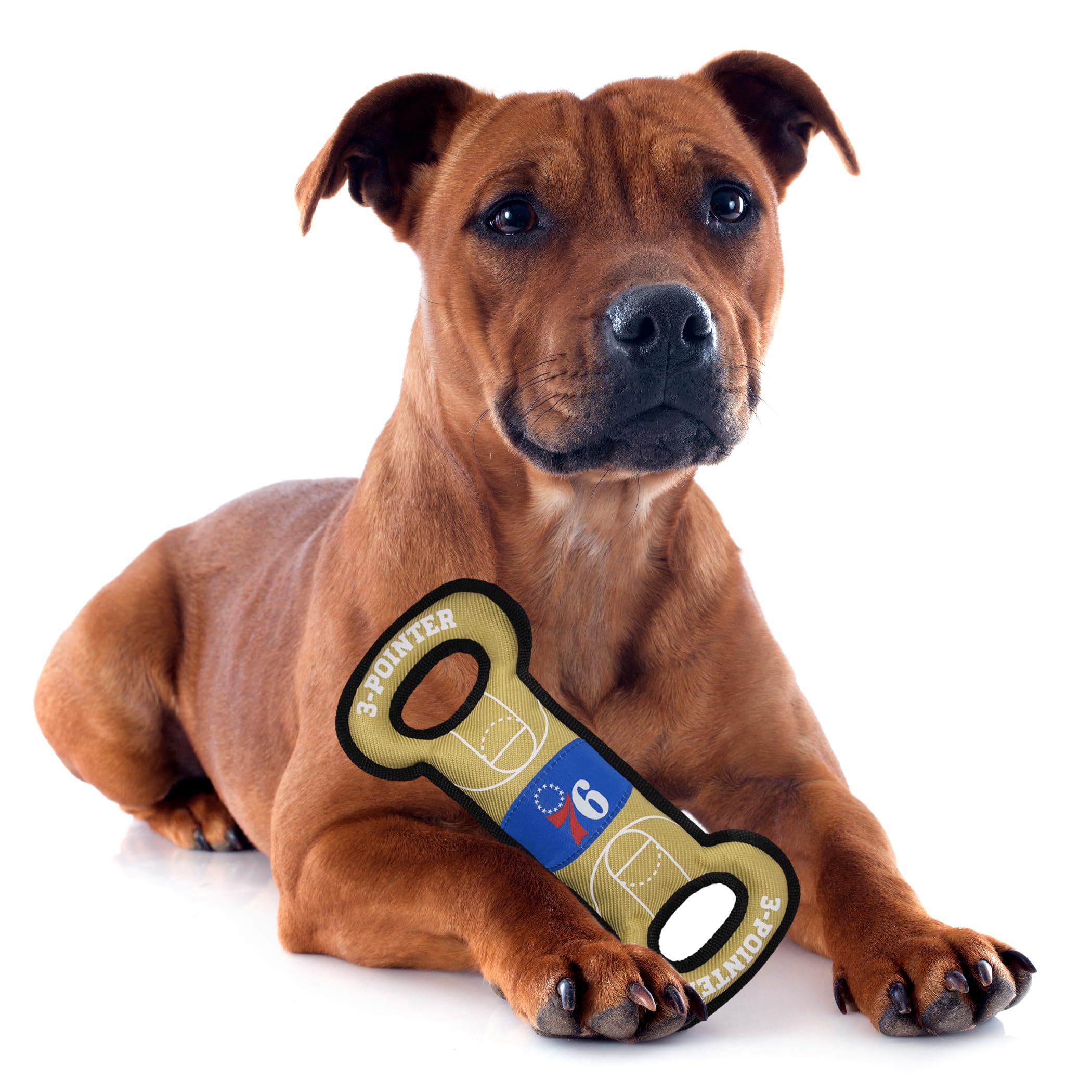 Pets First Nba Philadelphia 76Ers Field Toy. - Tough Nylon Pet Toy With Double Trim Stitching & Inner Squeaker, One Size, 76R-30
