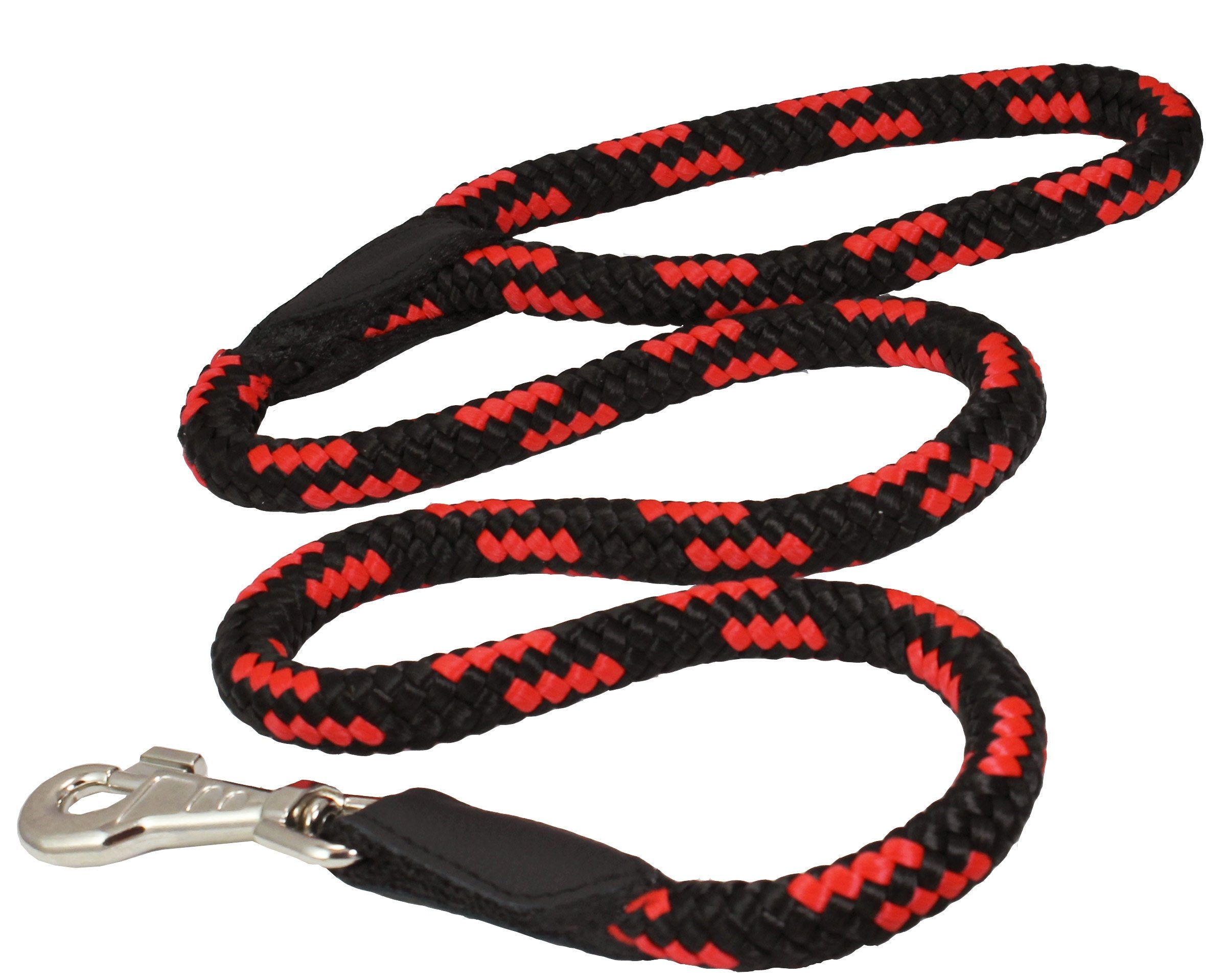 Dogs My Love Dog Rope Leash 4Ft Long (Xlarge: 4Ft Long; 5/8' Diam (14Mm), Red/Black)