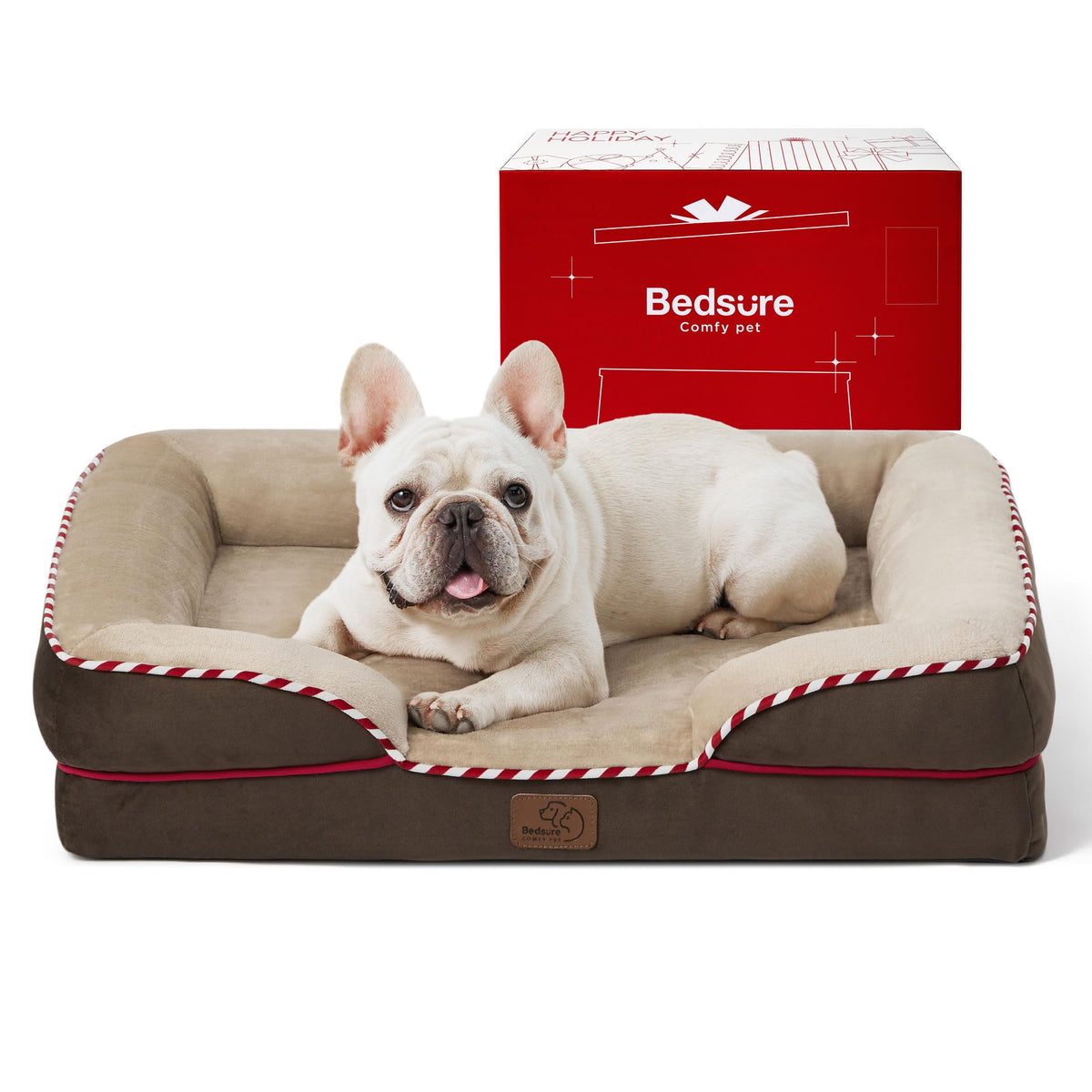 Bedsure Orthopedic Dog Bed For Medium Dogs - Waterproof Dog Sofa Beds Medium, Supportive Foam Pet Couch Bed With Removable Washable Cover, Waterproof Lining And Nonskid Bottom, Brown