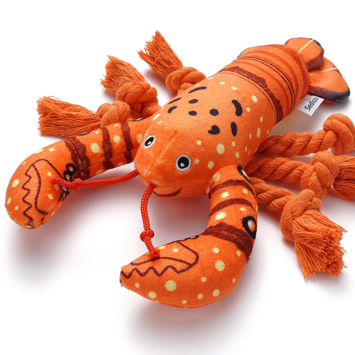 Sedioso Dog Toys, Dog Plush Toy For Large Breed, Cute Squeaky Dog Toys With Crinkle Paper , Dog Chew Toys For Puppy, Small, Middle, Big Dogs (Lobster)
