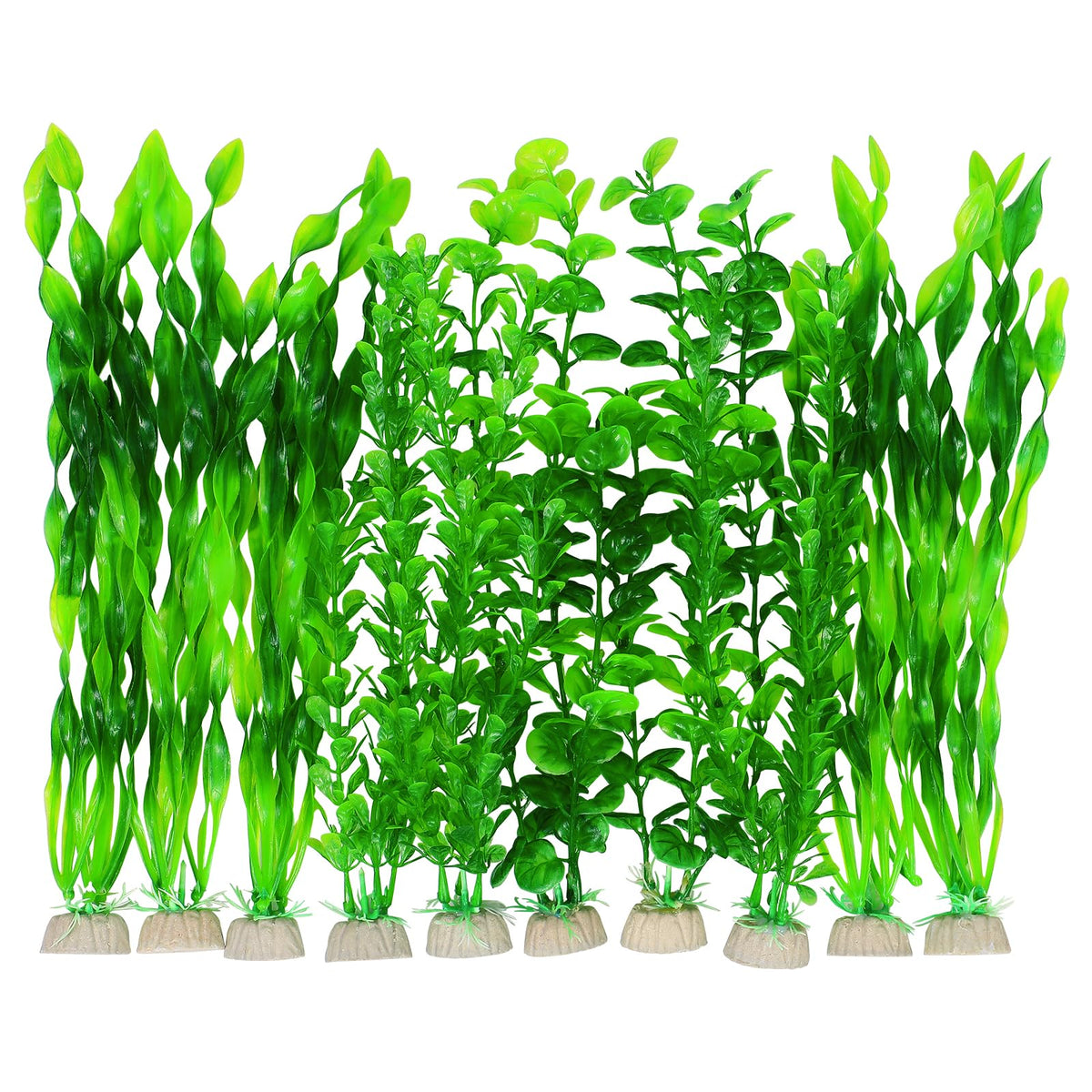 Aquaneat Fish Tank Artificial Plants, Aquarium Plants Plastic,Fish Tank Decorations, Multi Shape, 10Packs