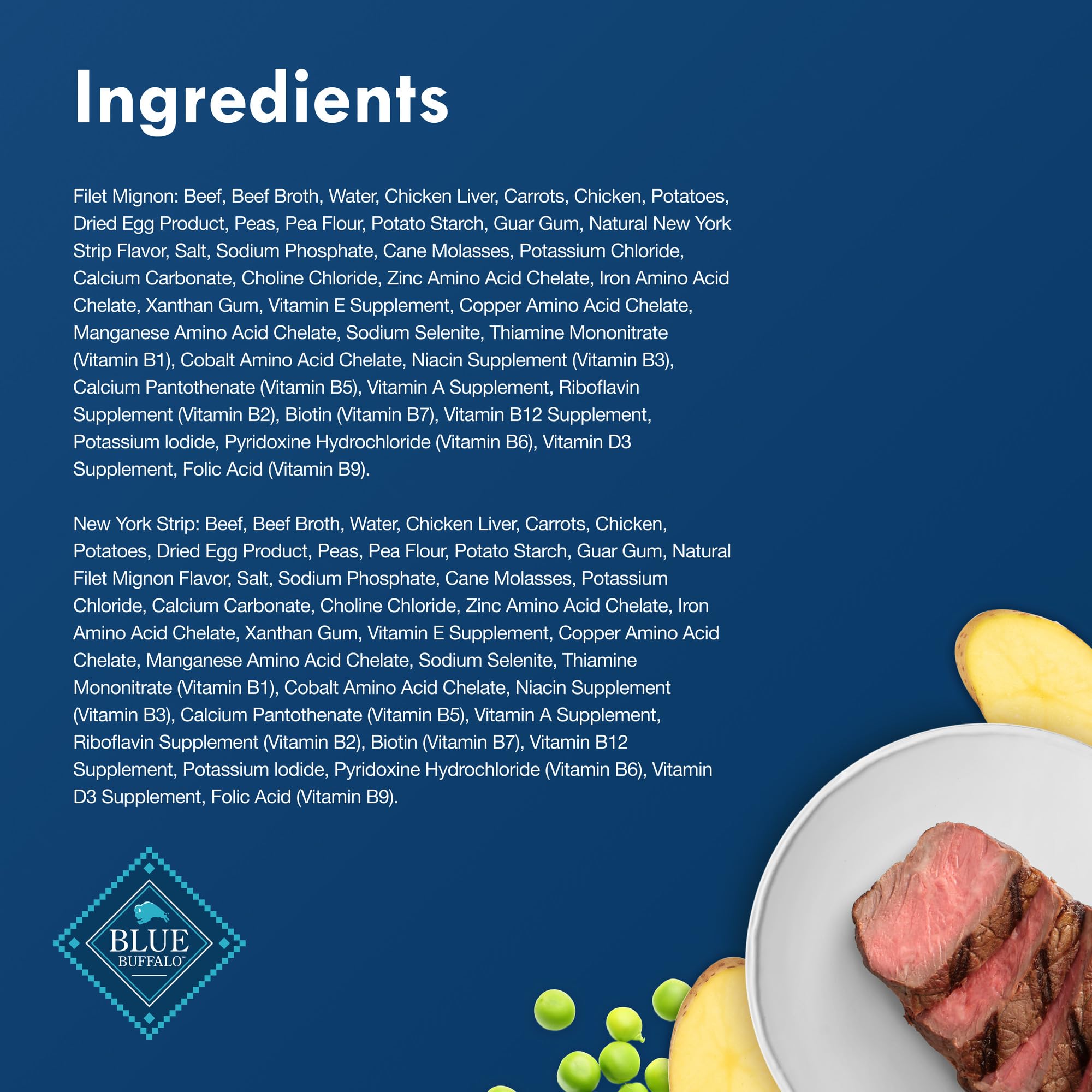 Blue Buffalo Delights Natural Adult Small Breed Wet Dog Food, Variety Pack, Made with Natural Ingredients, Filet Mignon & New Yo