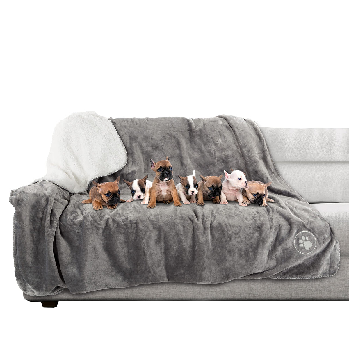 Waterproof Pet Blanket - 60X70-Inch Reversible Throw Protects Couch, Car, Bed From Spills, Stains, And Fur - Dog And Cat Blankets By Petmaker (Gray)